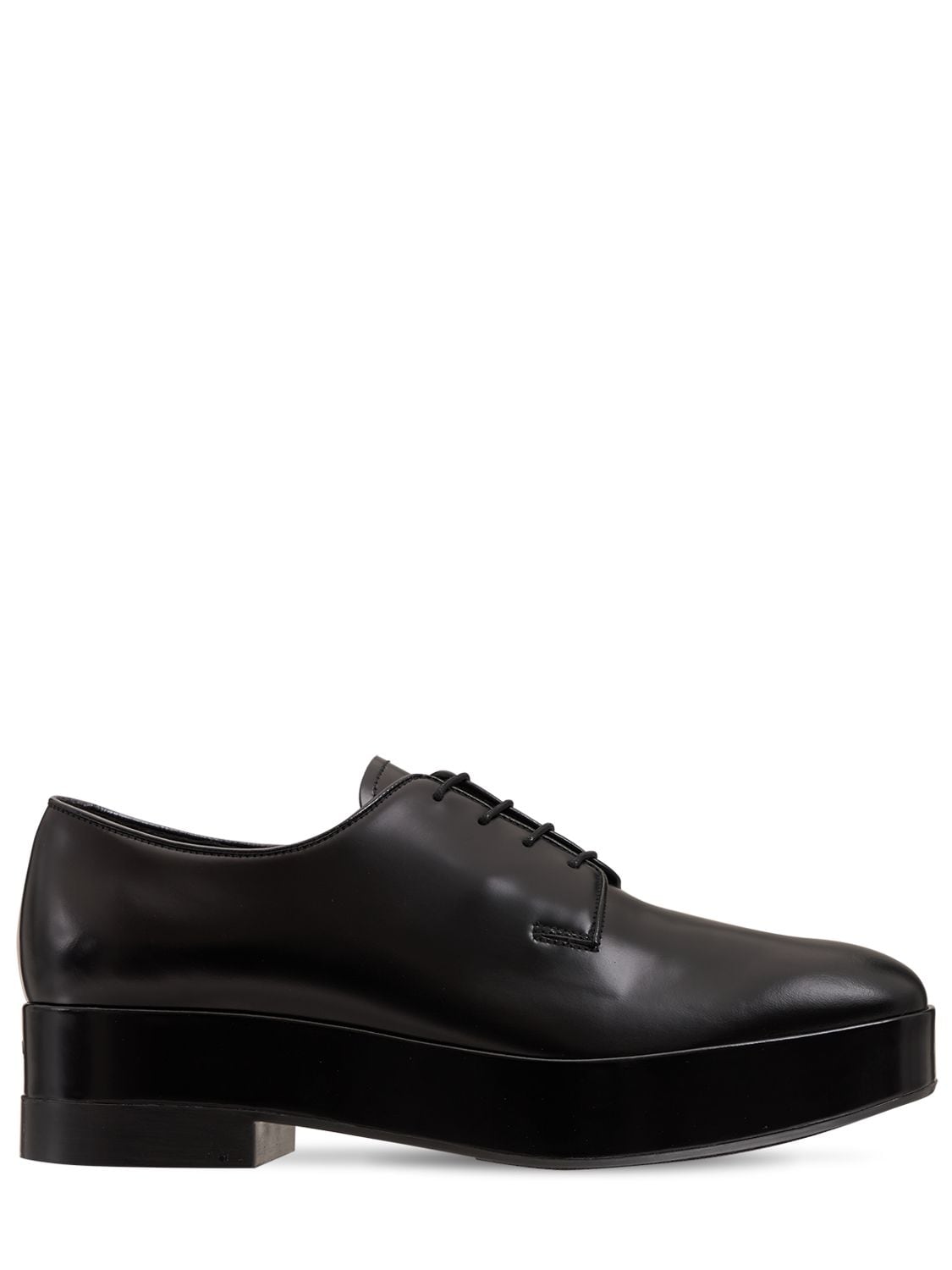 Prada Leather Lace-up Derby Shoes In Schwarz | ModeSens