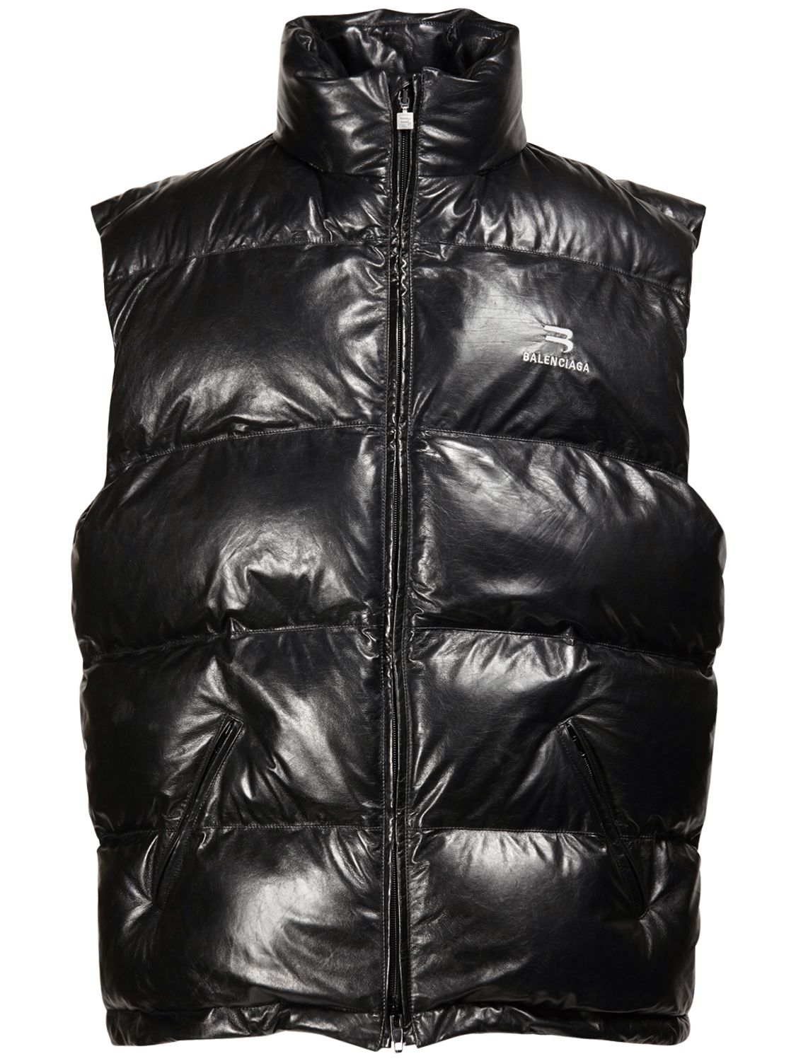 leather puffer vest