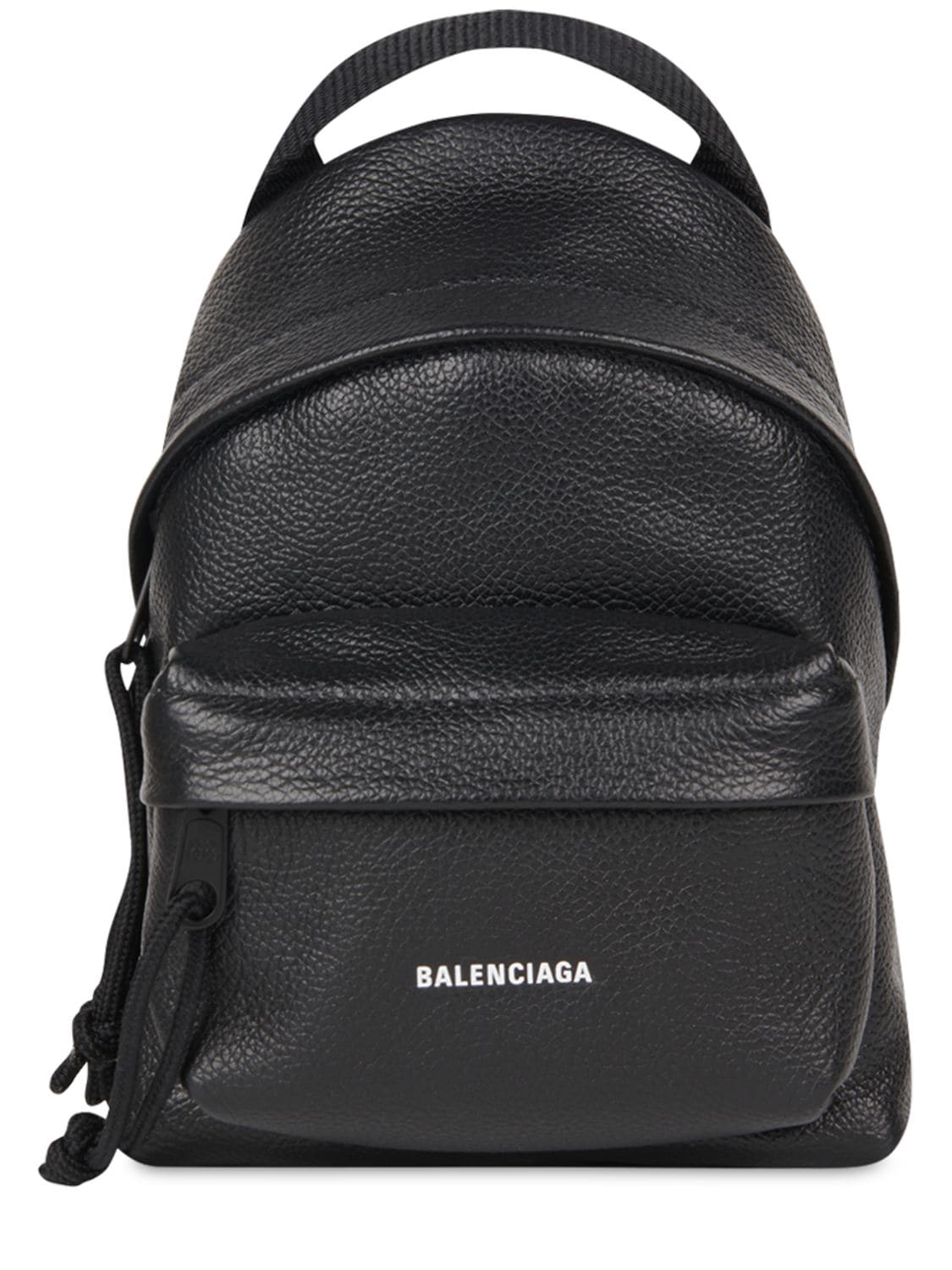 Shop Balenciaga Logo Leather Backpack In Чёрный
