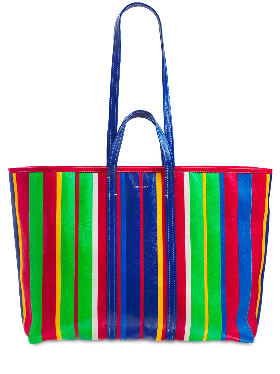 Balenciaga Barbes East-west Multicolored Striped Shopper Bag In 