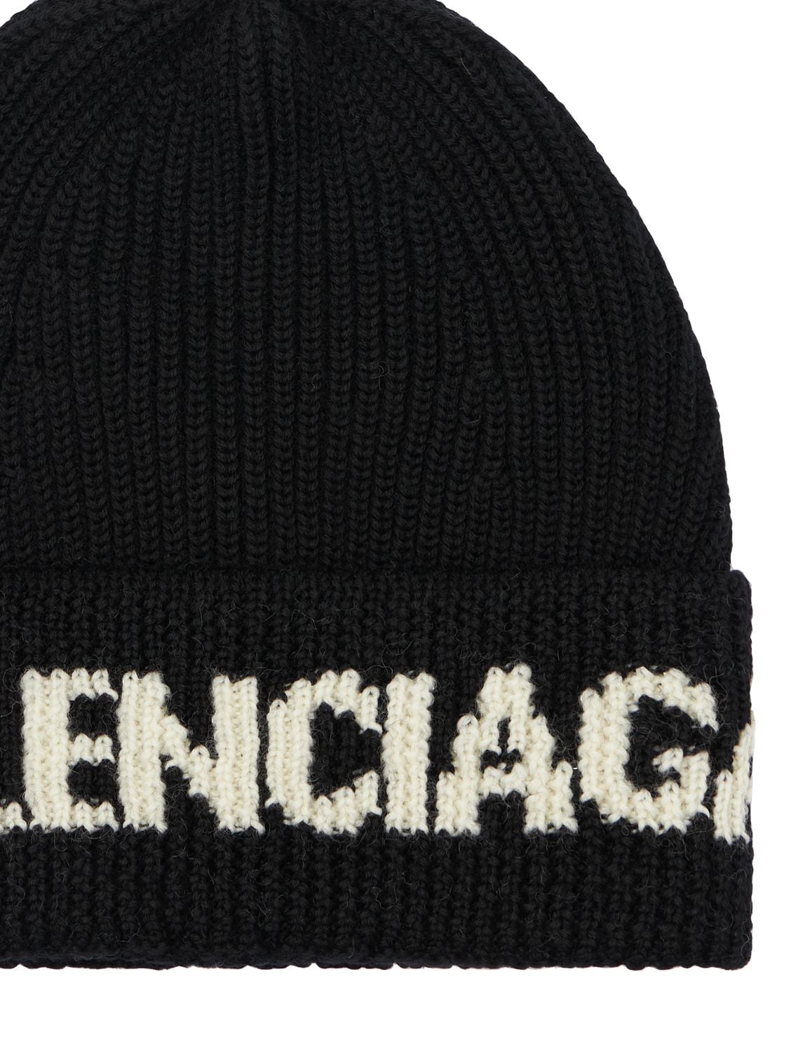 Shop Balenciaga Logo Wool Beanie In Чёрный