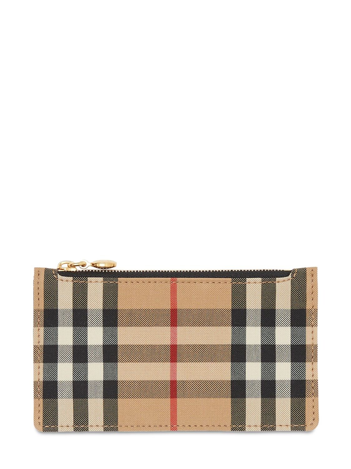 Burberry Somerset Vintage Check Zip Card Case In Black