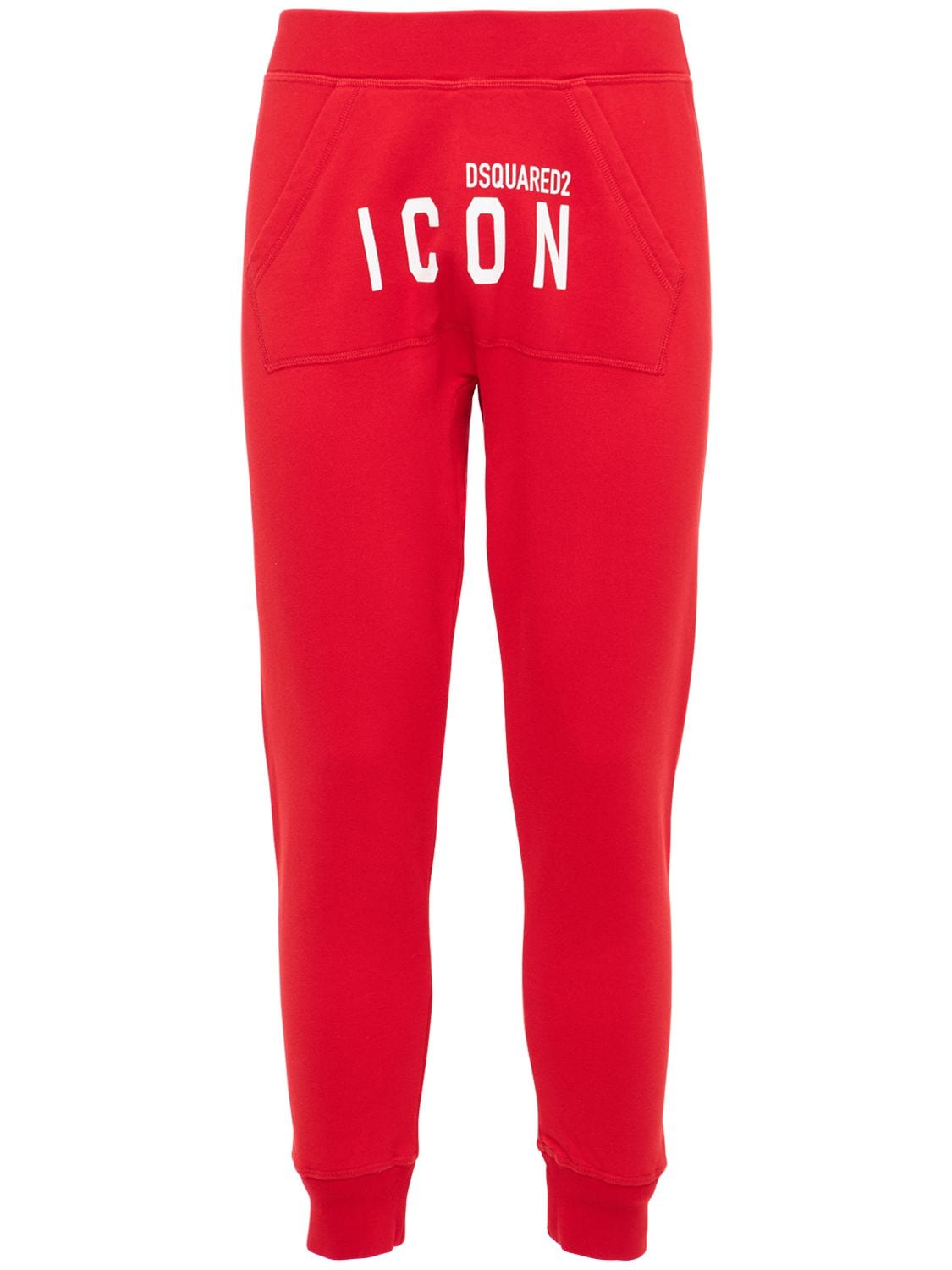 DSQUARED2 PRINT ICON LOGO COTTON JERSEY SWEATtrousers,71IS3C005-MZEY0