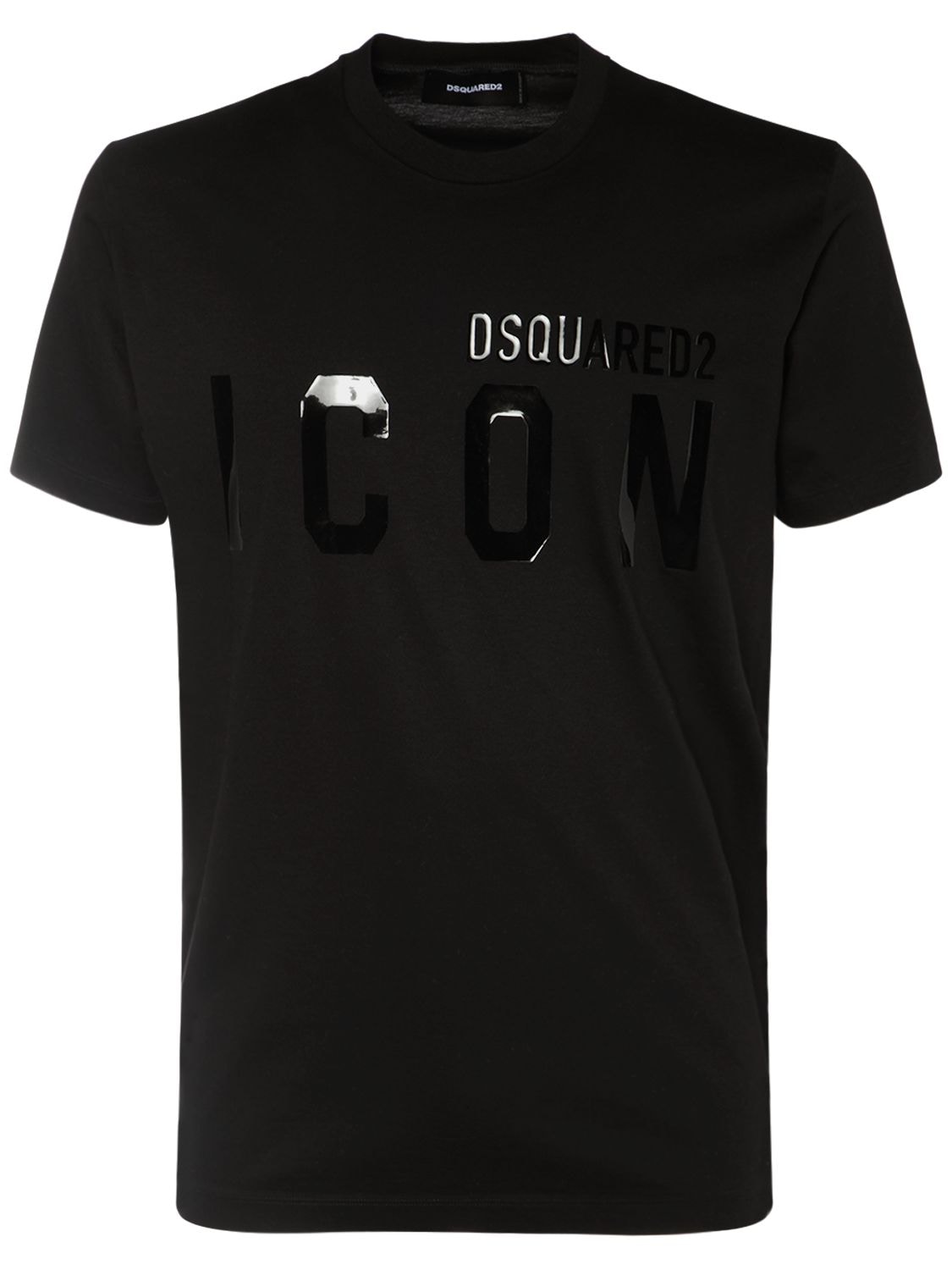 DSQUARED2 Icon Print Shiny Cotton Jersey T-shirt