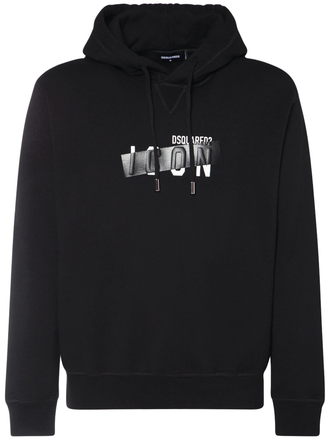 Icon Print Taped Cotton Jersey Hoodie