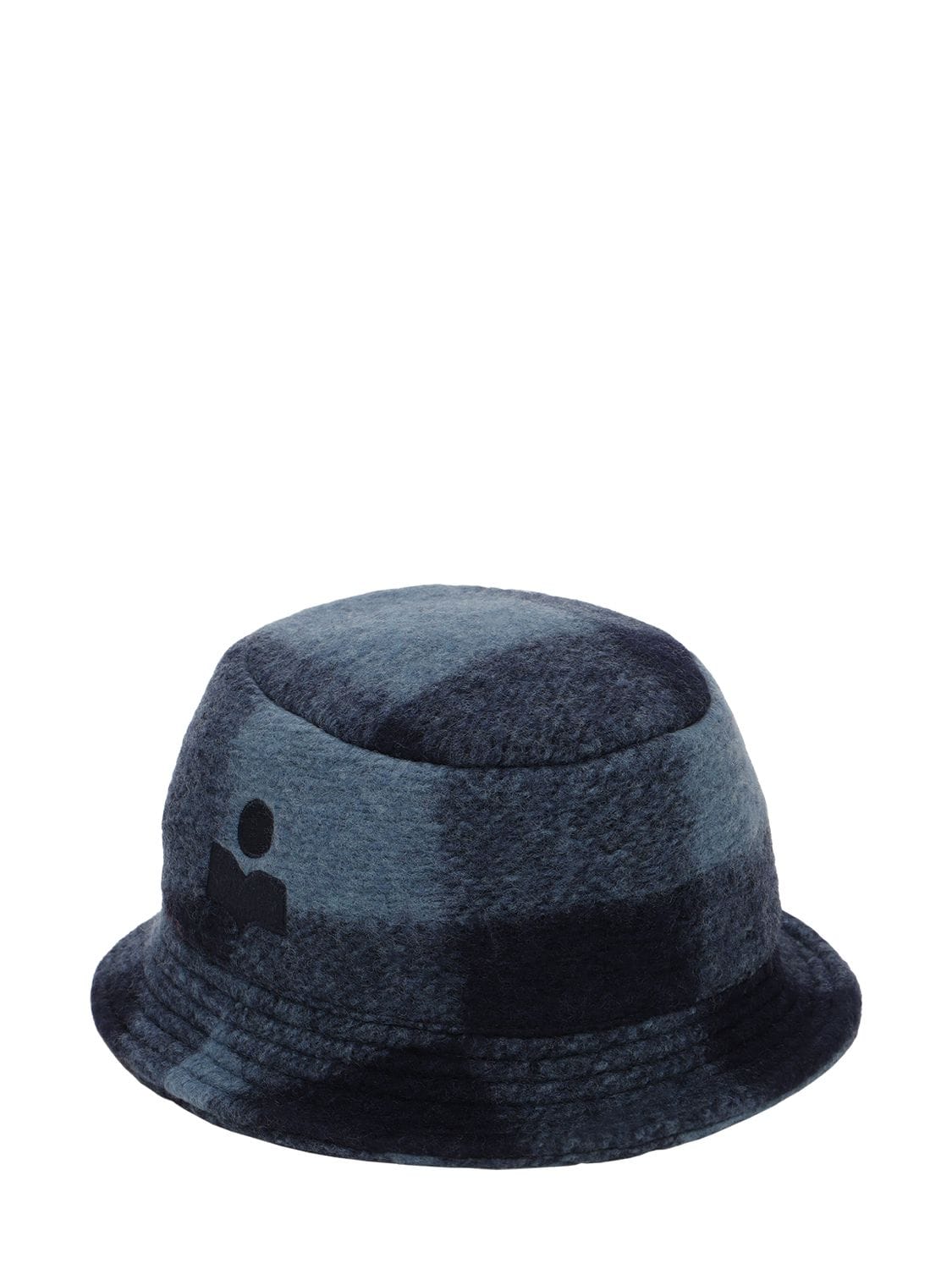 Isabel Marant Haley Checked Wool Blend Bucket Hat In Midnight