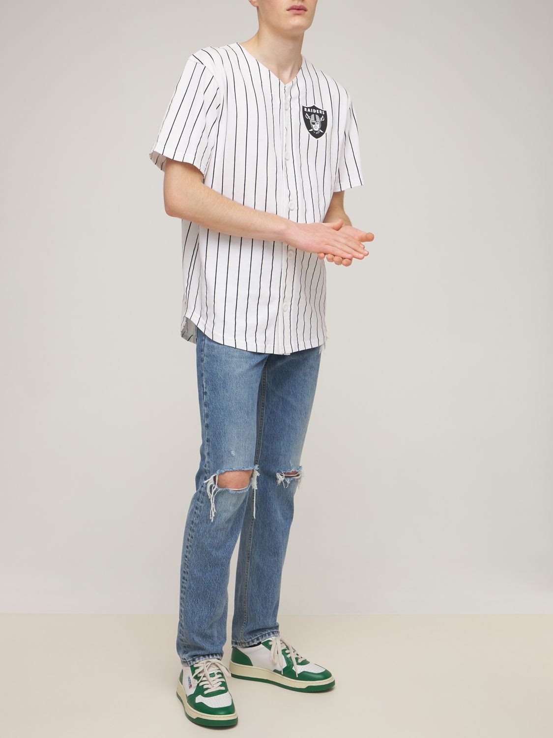 La Raiders Pinstripe Baseball T-shirt