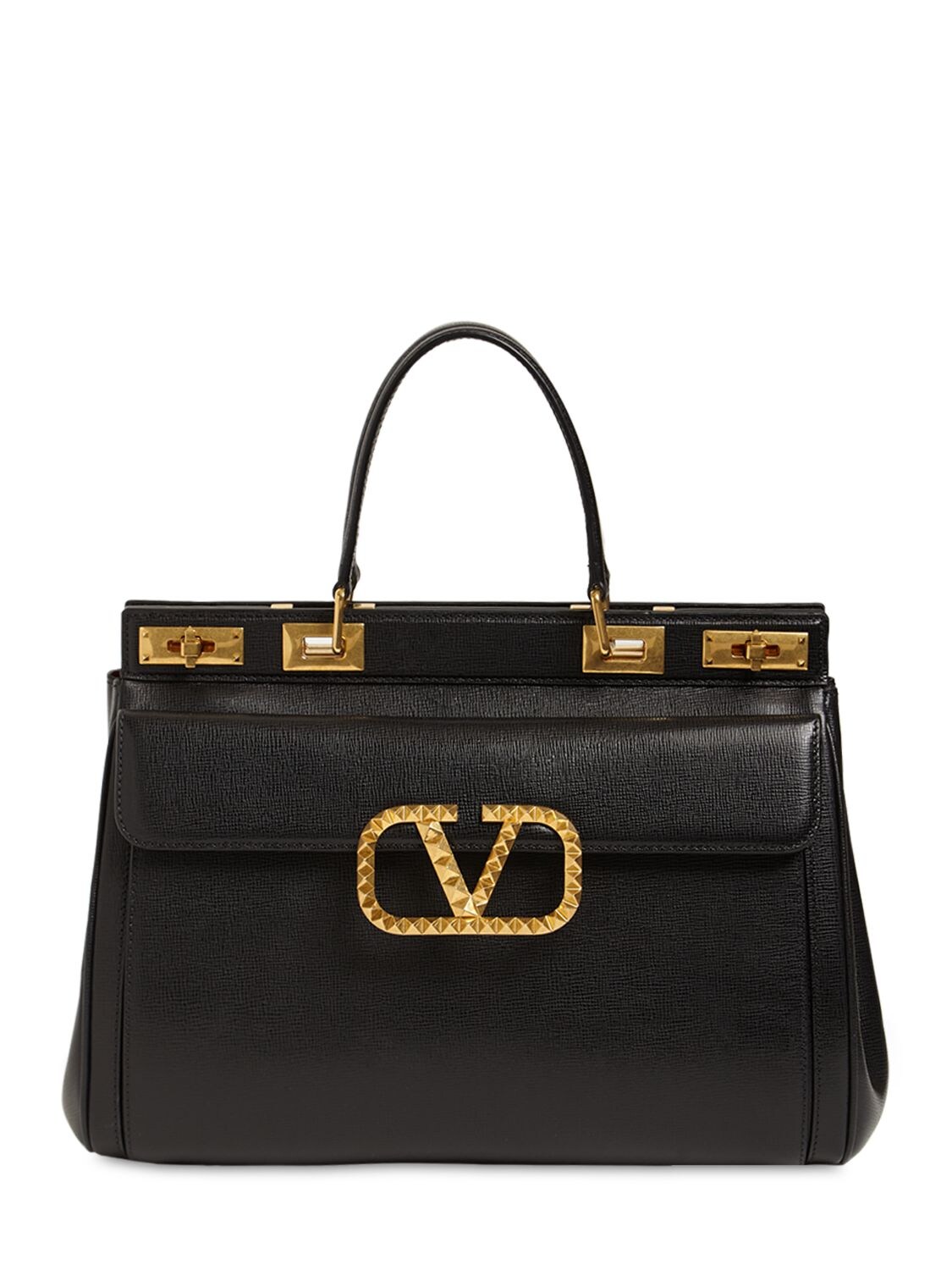 VALENTINO GARAVANI Large Alcove Leather Top Handle Bag