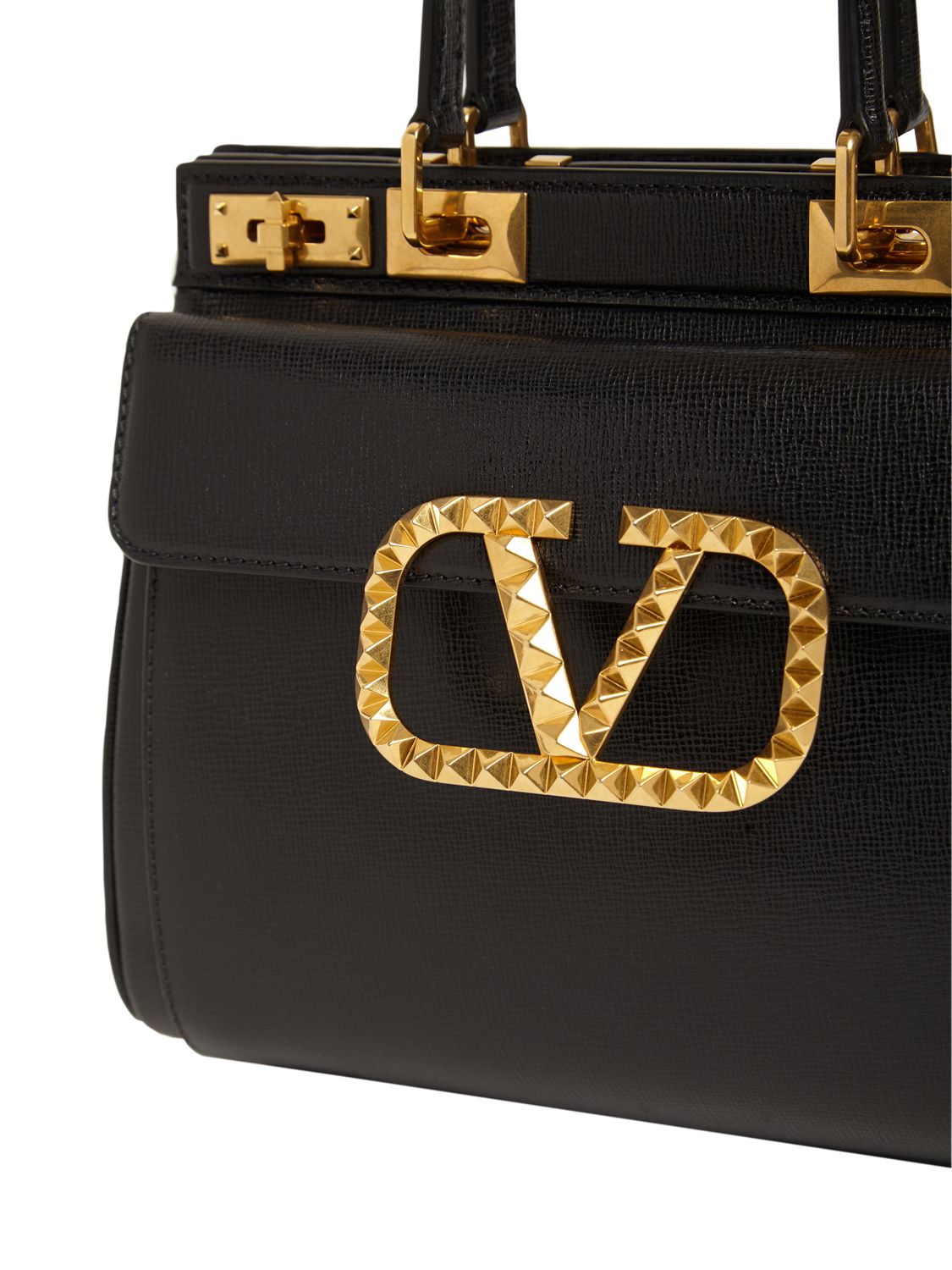 Valentino Garavani Medium Alcove Leather Top Handle Bag In Black ModeSens