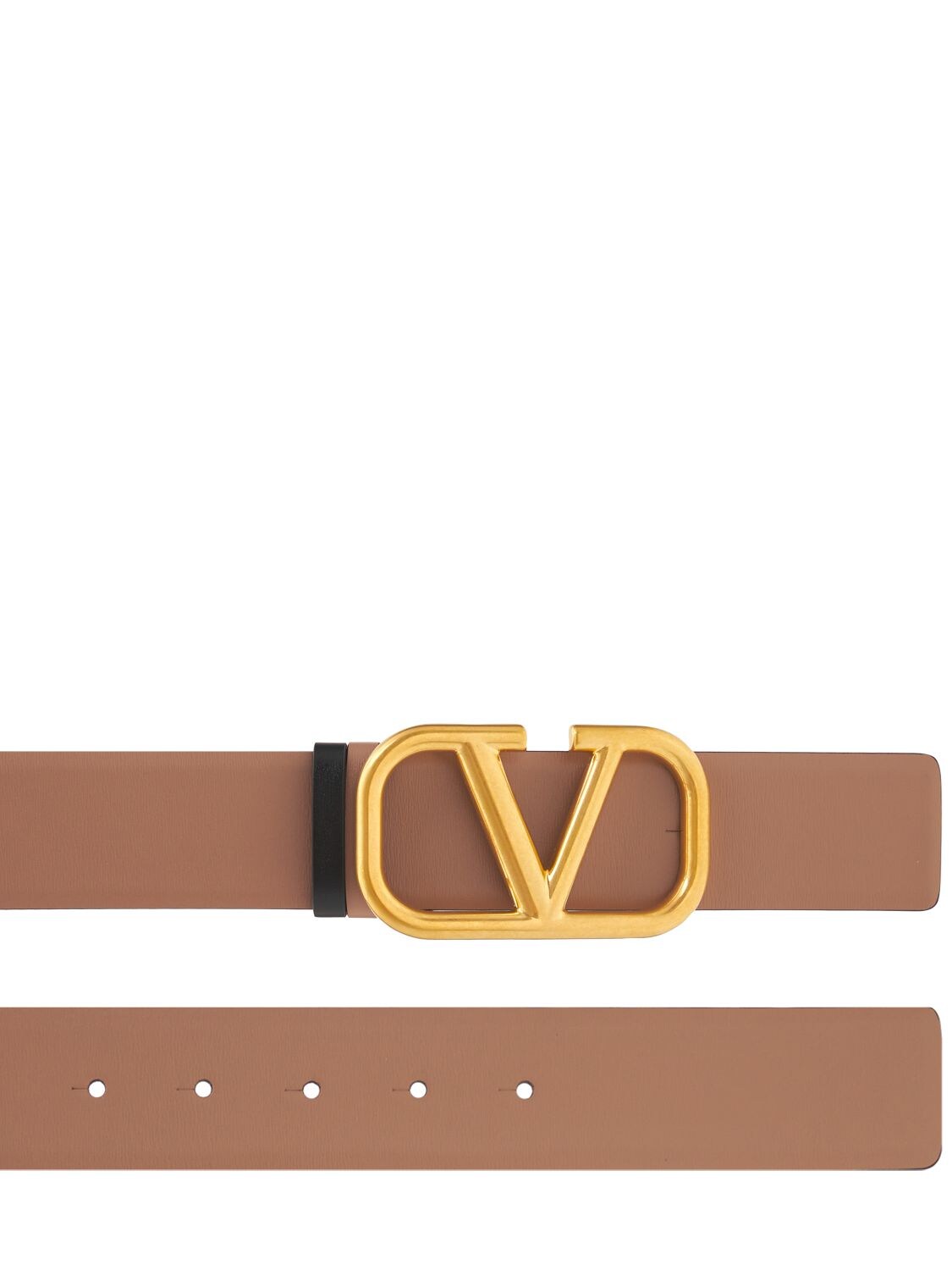 Shop Valentino 4cm Vlogo Reversible Leather Belt In Brown,nero