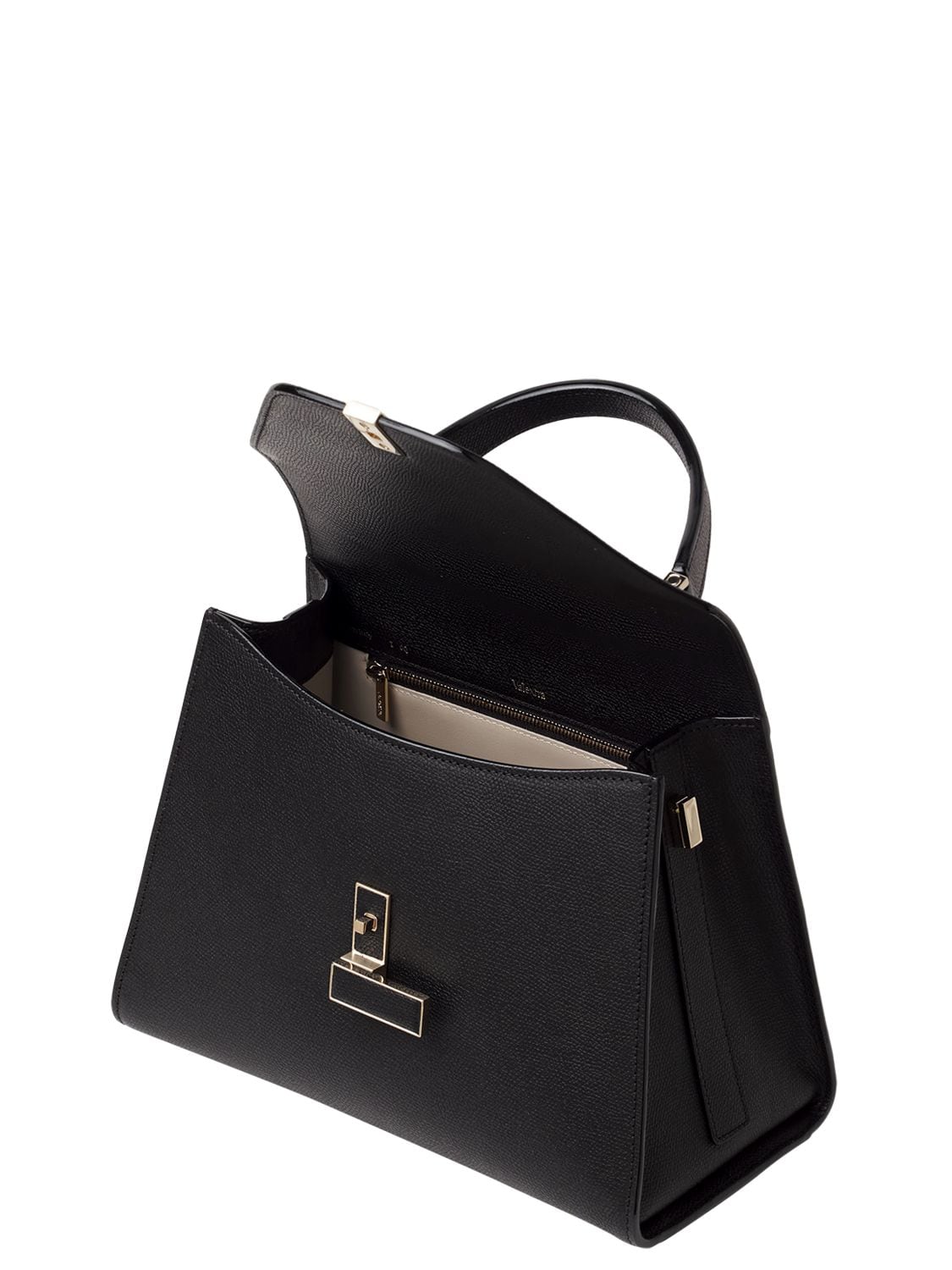 Shop Valextra Medium Iside Soft Grained Leather Bag In Black