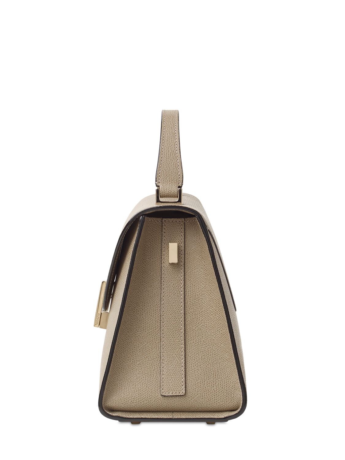 Shop Valextra Medium Iside Soft Grained Leather Bag In Oyster