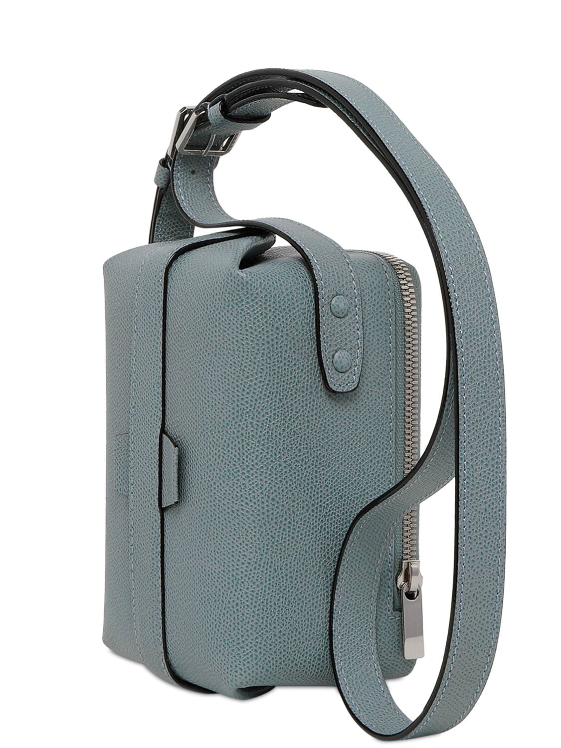 Shop Valextra New Tric Trac Grained Leather Bag In Polvere