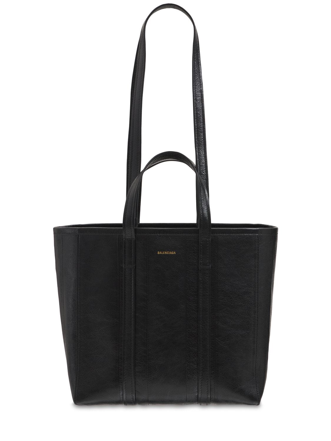 Balenciaga Medium Barbes Leather Tote Bag In Чёрный