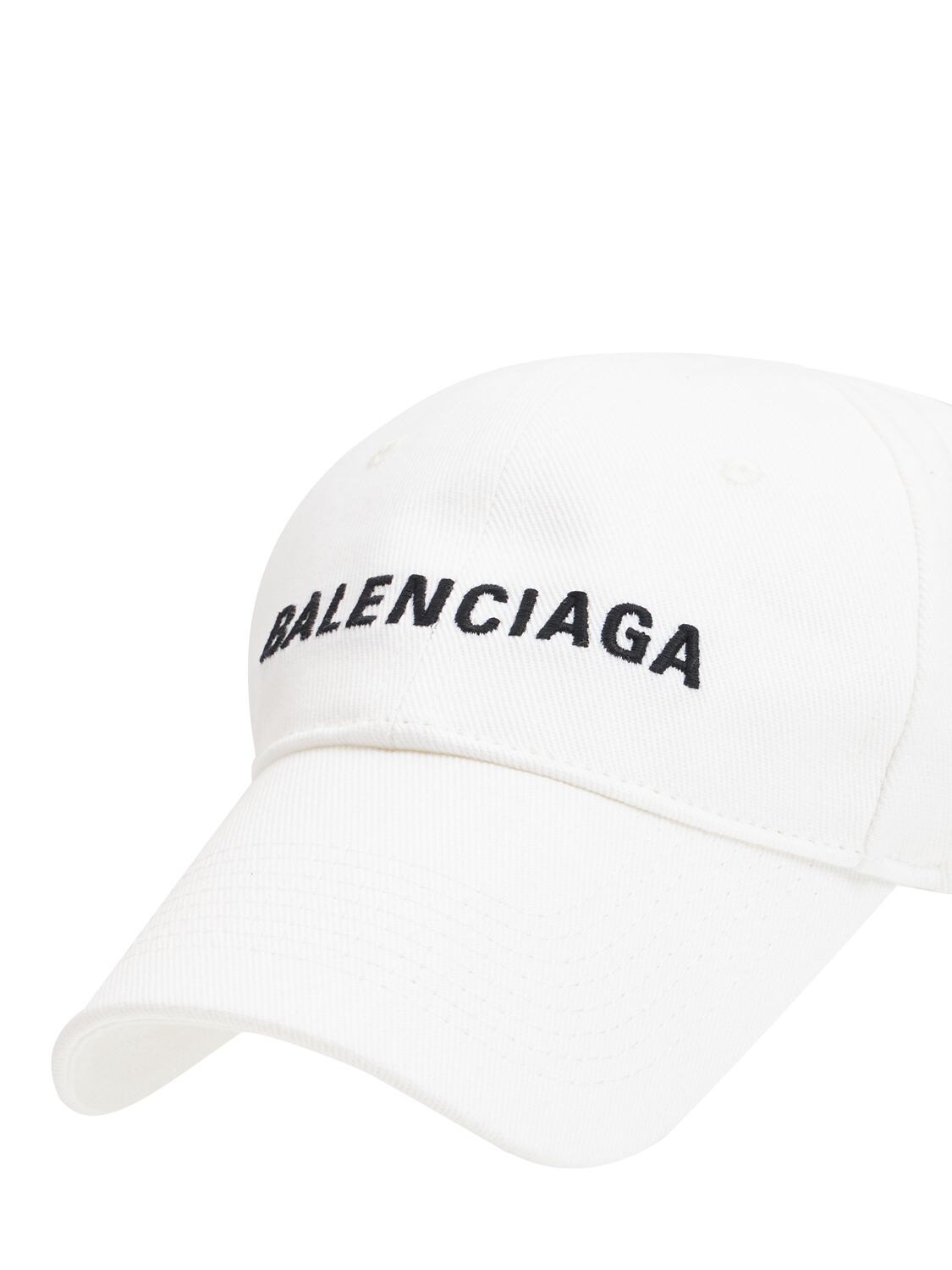 evig Stationær indre Balenciaga Logo Embroidered Cotton Baseball Hat In Белый,чёрный | ModeSens