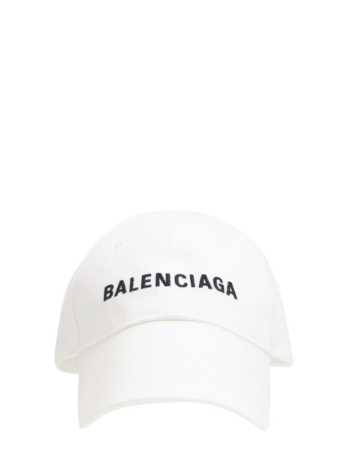 BALENCIAGA LOGO EMBROIDERED COTTON BASEBALL HAT,74IWD2045-OTA2MA2