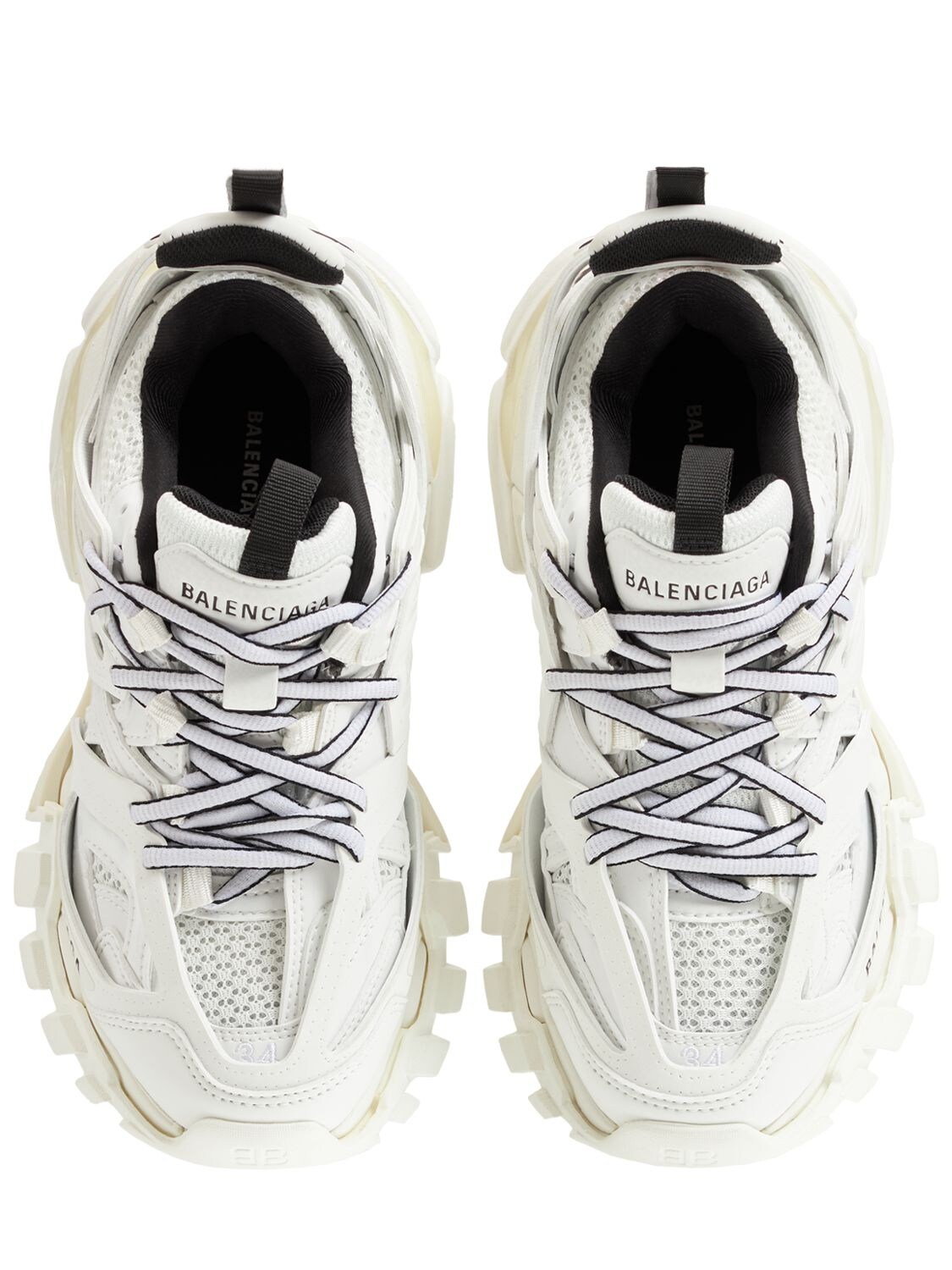 Shop Balenciaga 30mm Track Mesh & Nylon Sneakers In White,black