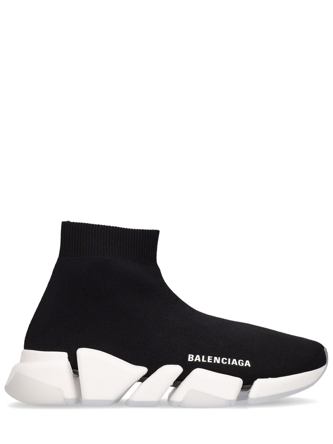 Balenciaga - 30mm speed recycled knit sneakers - Black | Luisaviaroma
