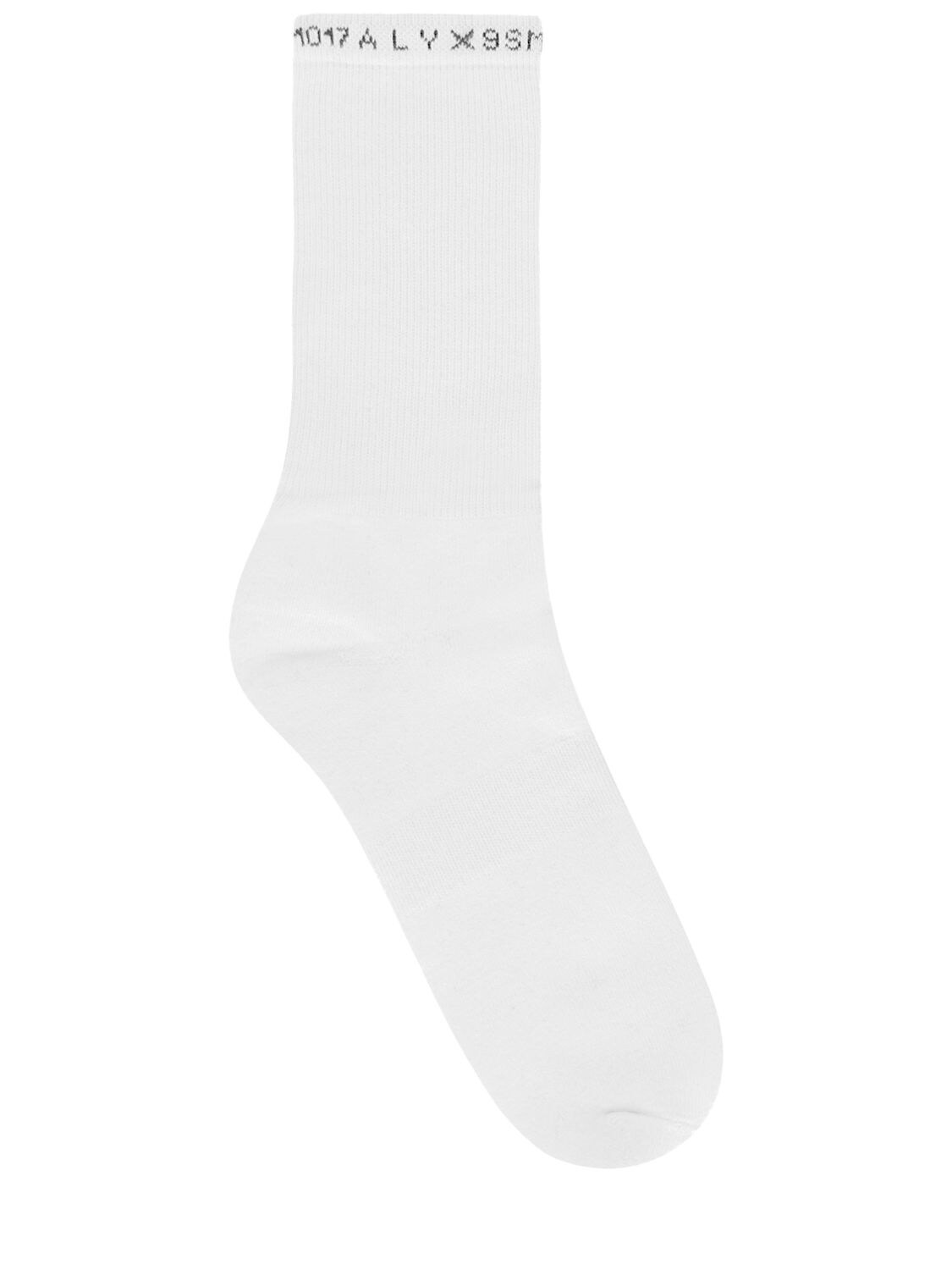 Alyx 3 Pack Logo Cotton Blend Socks In White,white,white