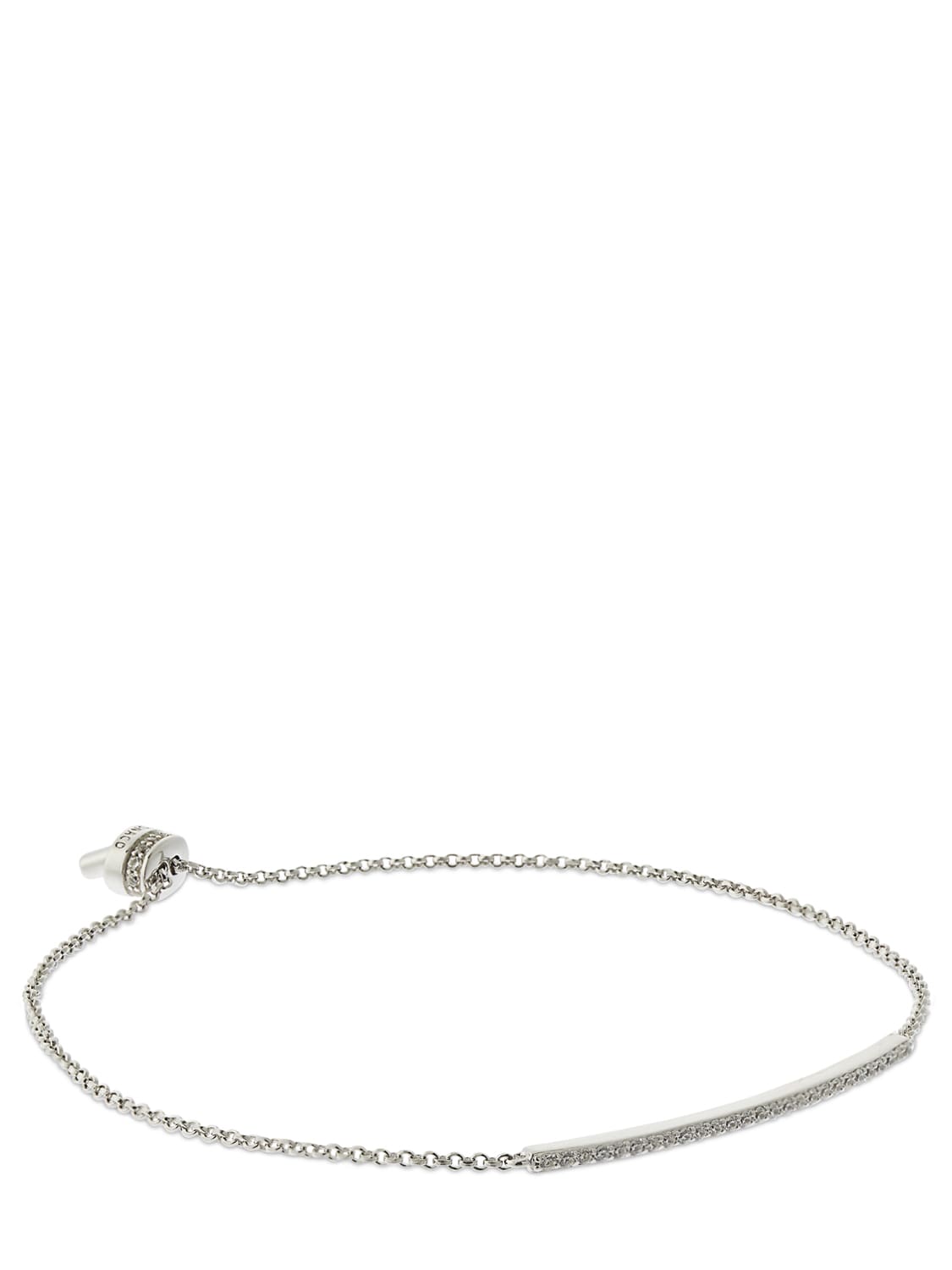Shop Apm Monaco Croisette Crystal Chain Bracelet In Silver