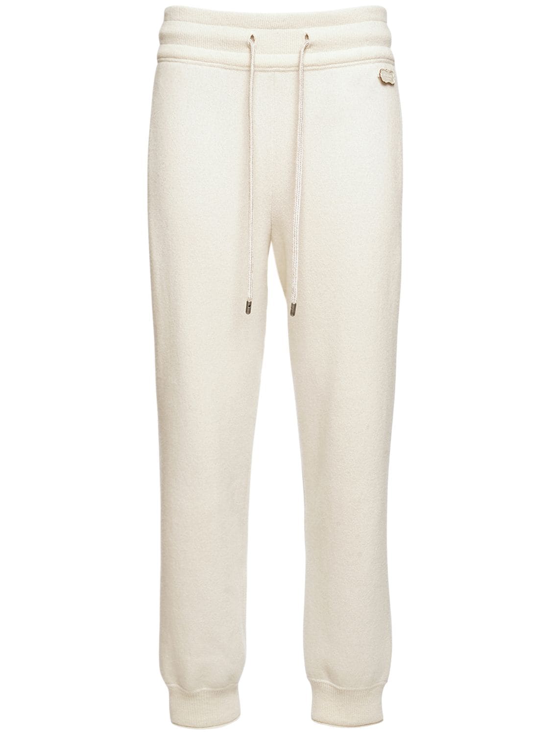 Agnona Double Knit Cashmere Blend Pants In Ivory