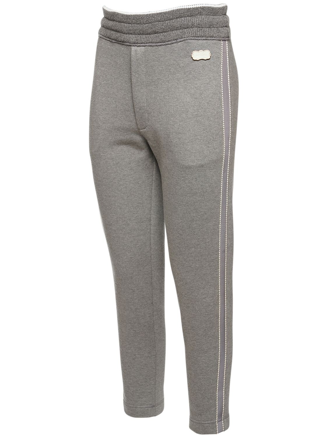 Agnona Cotton Fleece Sweatpants In Grey