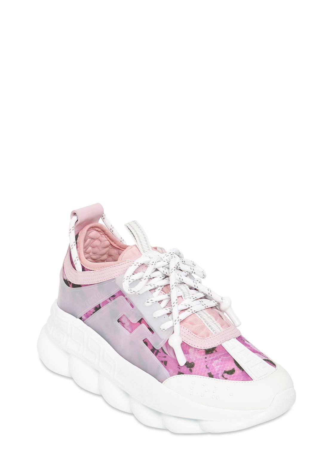 Versace Chain Reaction Chunky-sole Trainer Sneakers In Pink