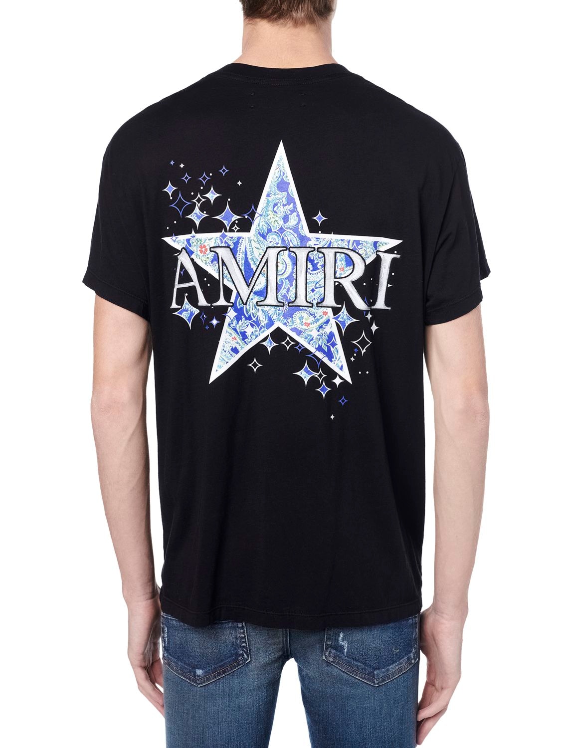 AMIRI 佩斯里印花星星棉质平纹针织T恤,74IWUE003-MDI10