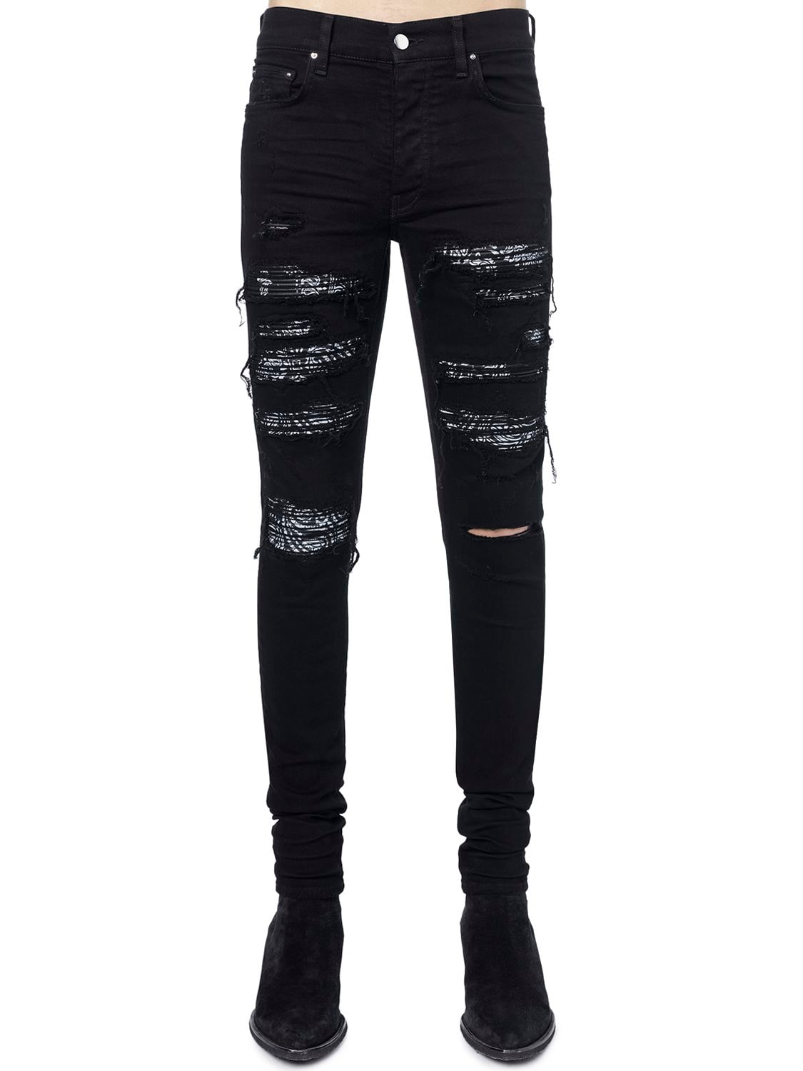 AMIRI BANDANA THRASHER DENIM JEANS,74IWUE035-MDAX0