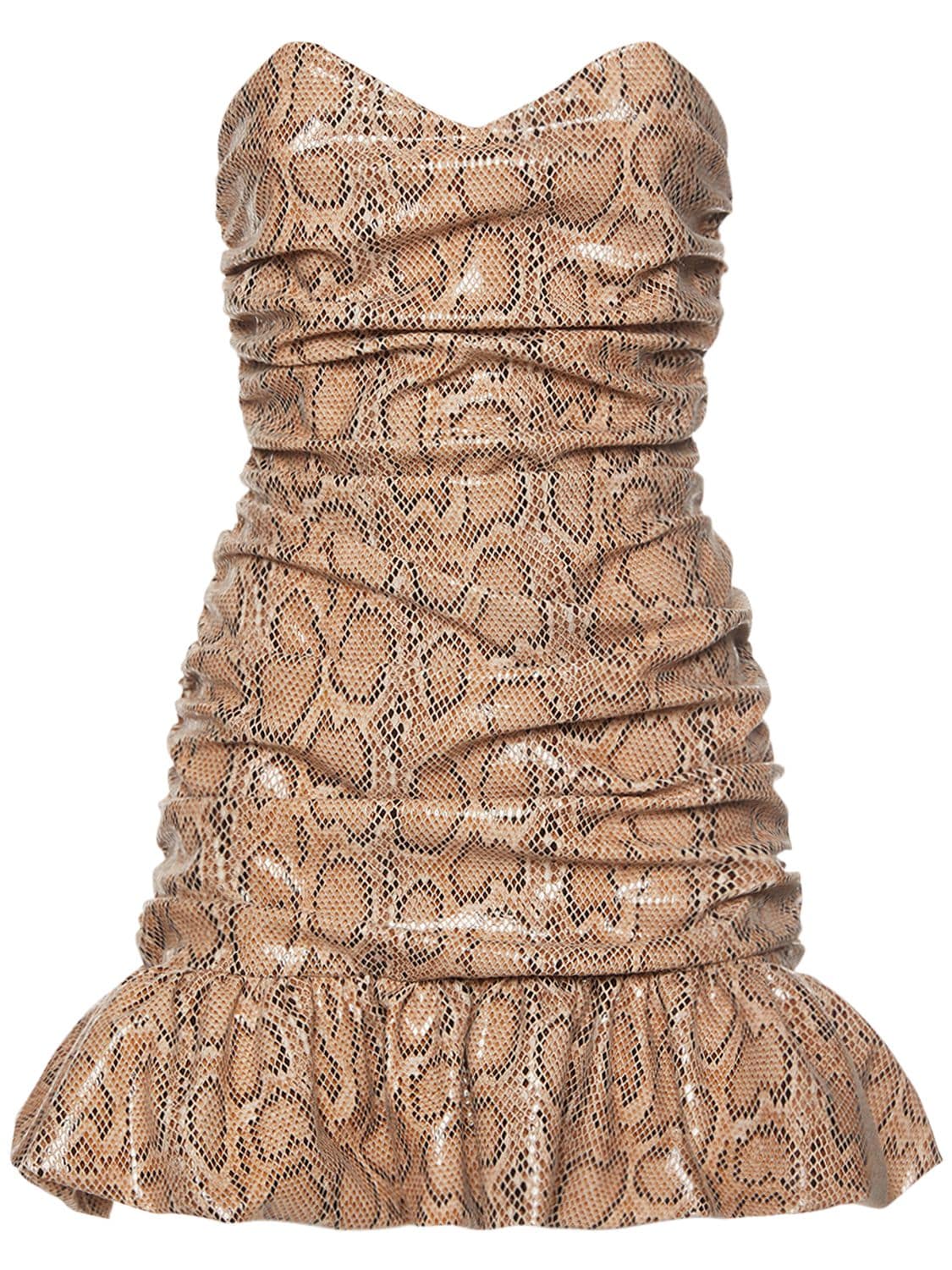 Python Print Strapless Mini Dress