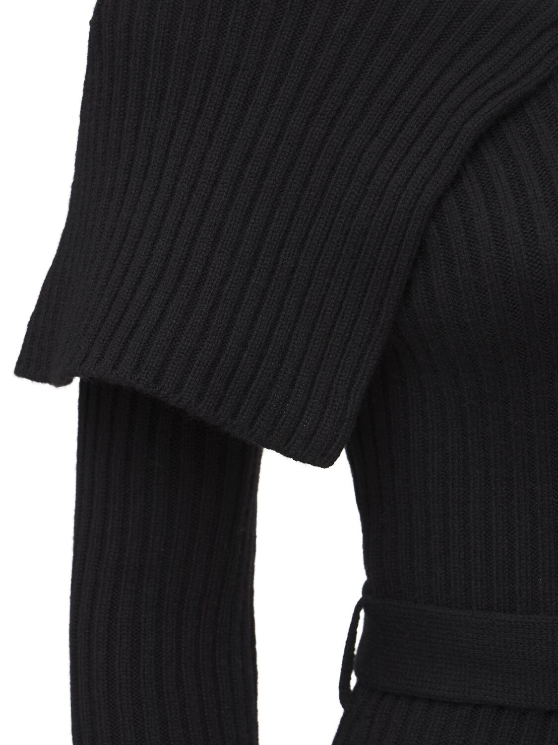Giuseppe Di Morabito Wool Blend Belted Mini Dress In Black