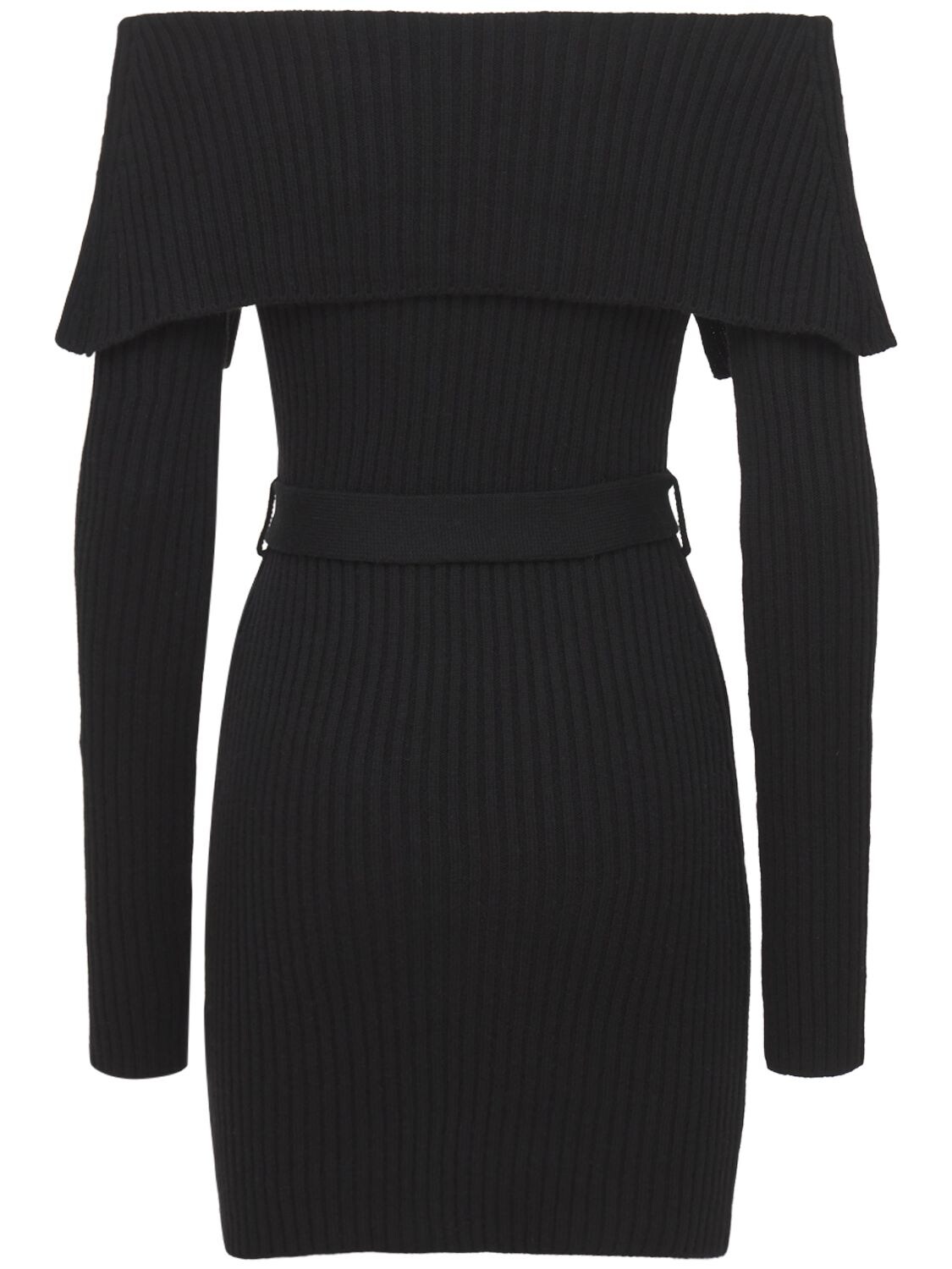 Giuseppe Di Morabito Wool Blend Belted Mini Dress In Black