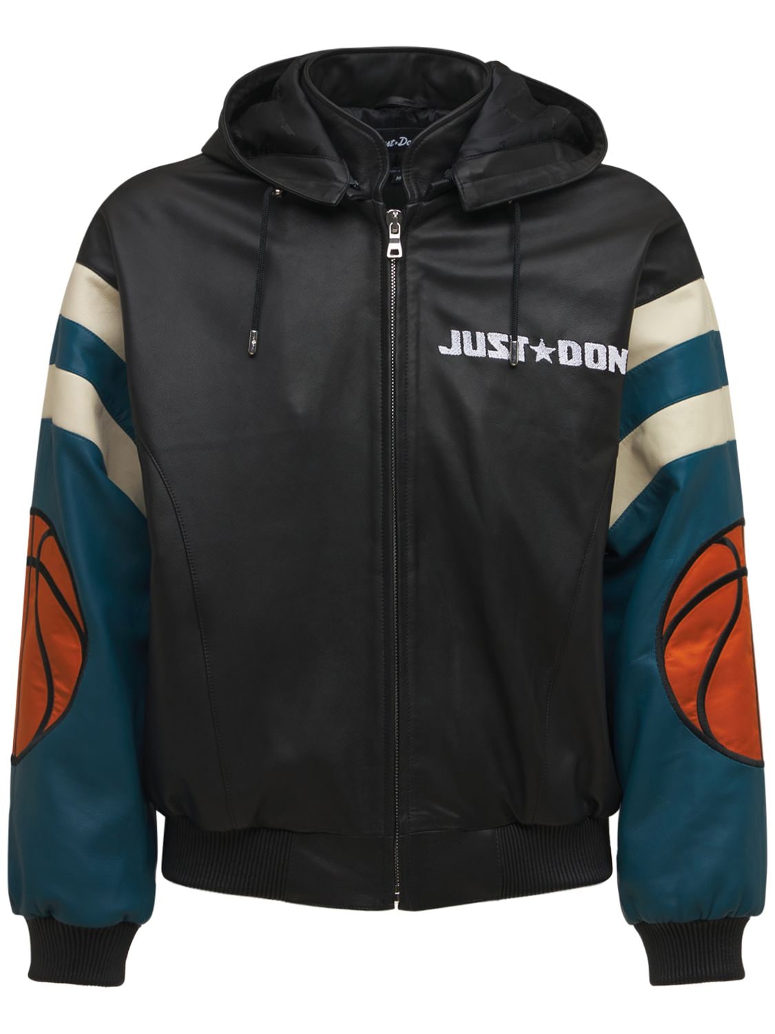 Basketball Leather Jckt W/removable Hood