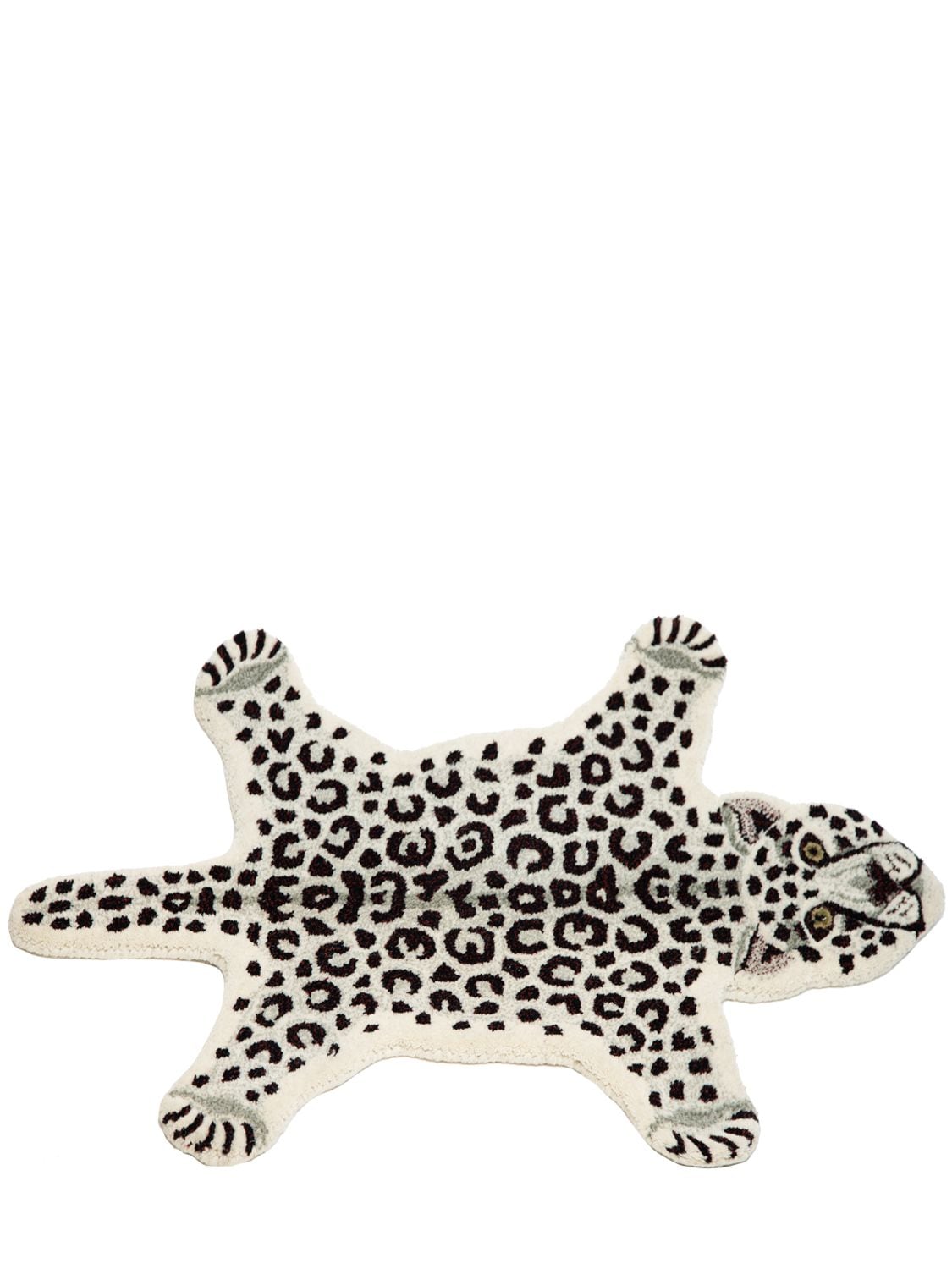 Studio Maleki Snow Leopard Wool Rug In White,black