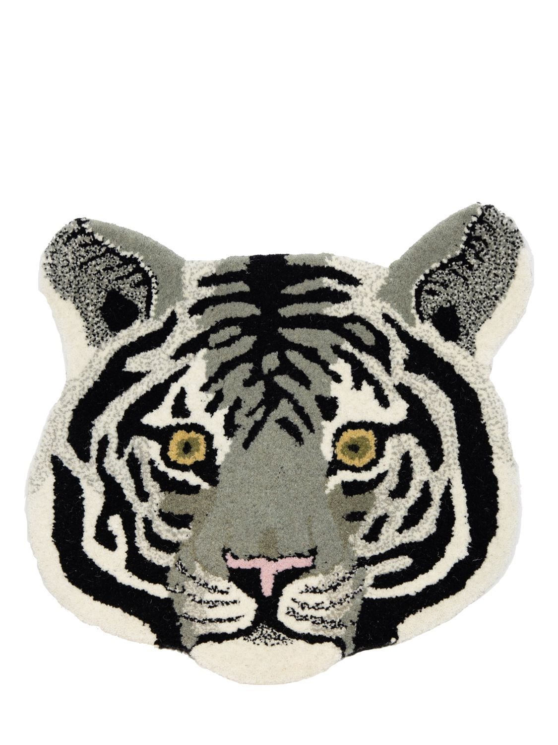 Studio Maleki White Tiger Head Rug In Multicolor