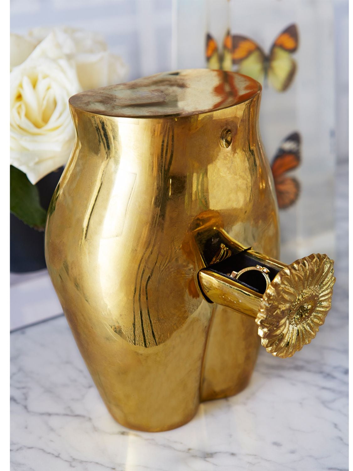 Shop Jonathan Adler Brass Edie Box In Polished Brass