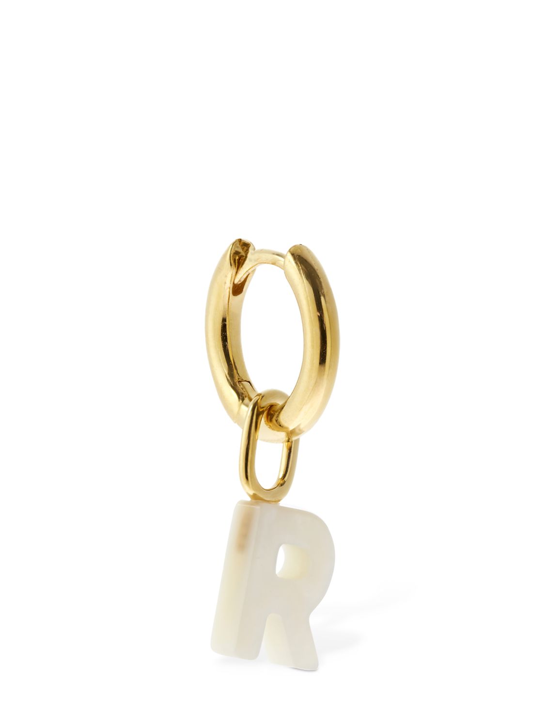 MARIA BLACK LUCID LETTER "R" MONO HUGGIE EARRING