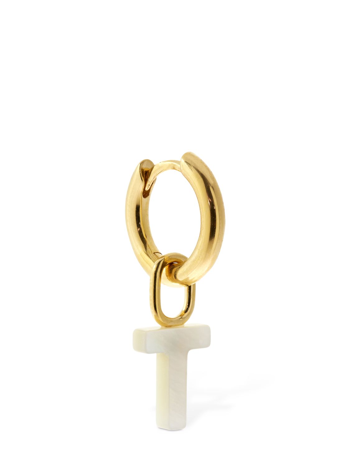 MARIA BLACK LUCID LETTER "T" MONO HUGGIE EARRING