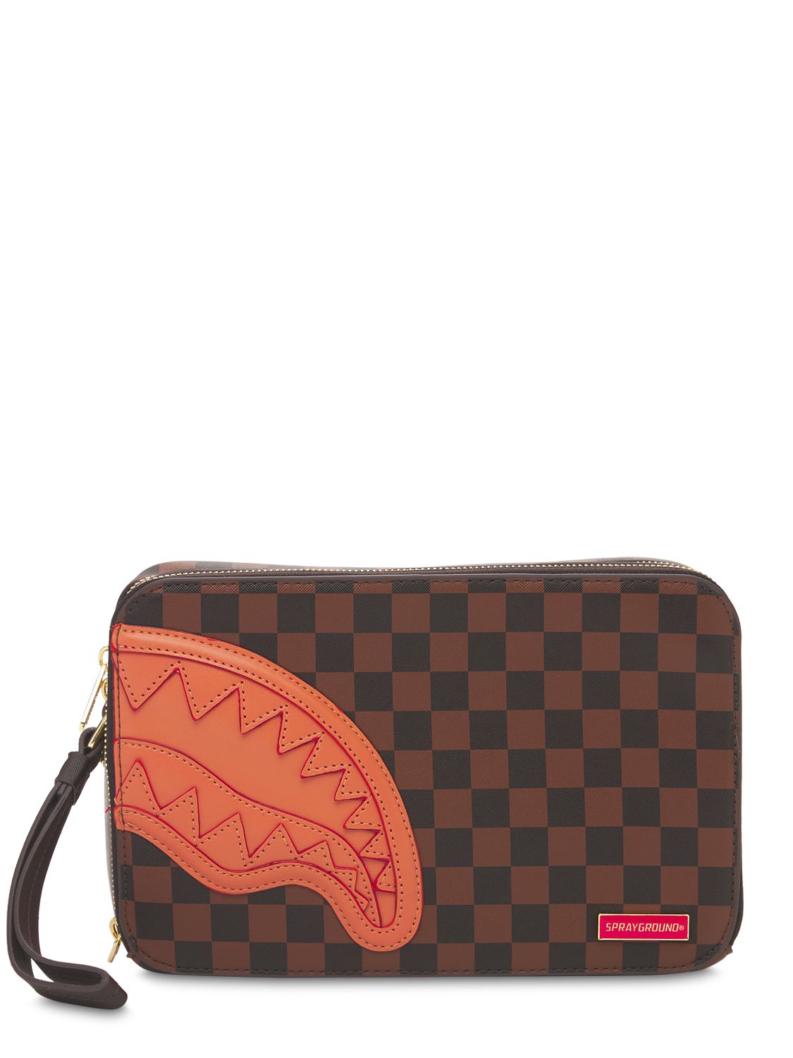 Sprayground Henny Checkered Toiletry Bag In Brown ModeSens