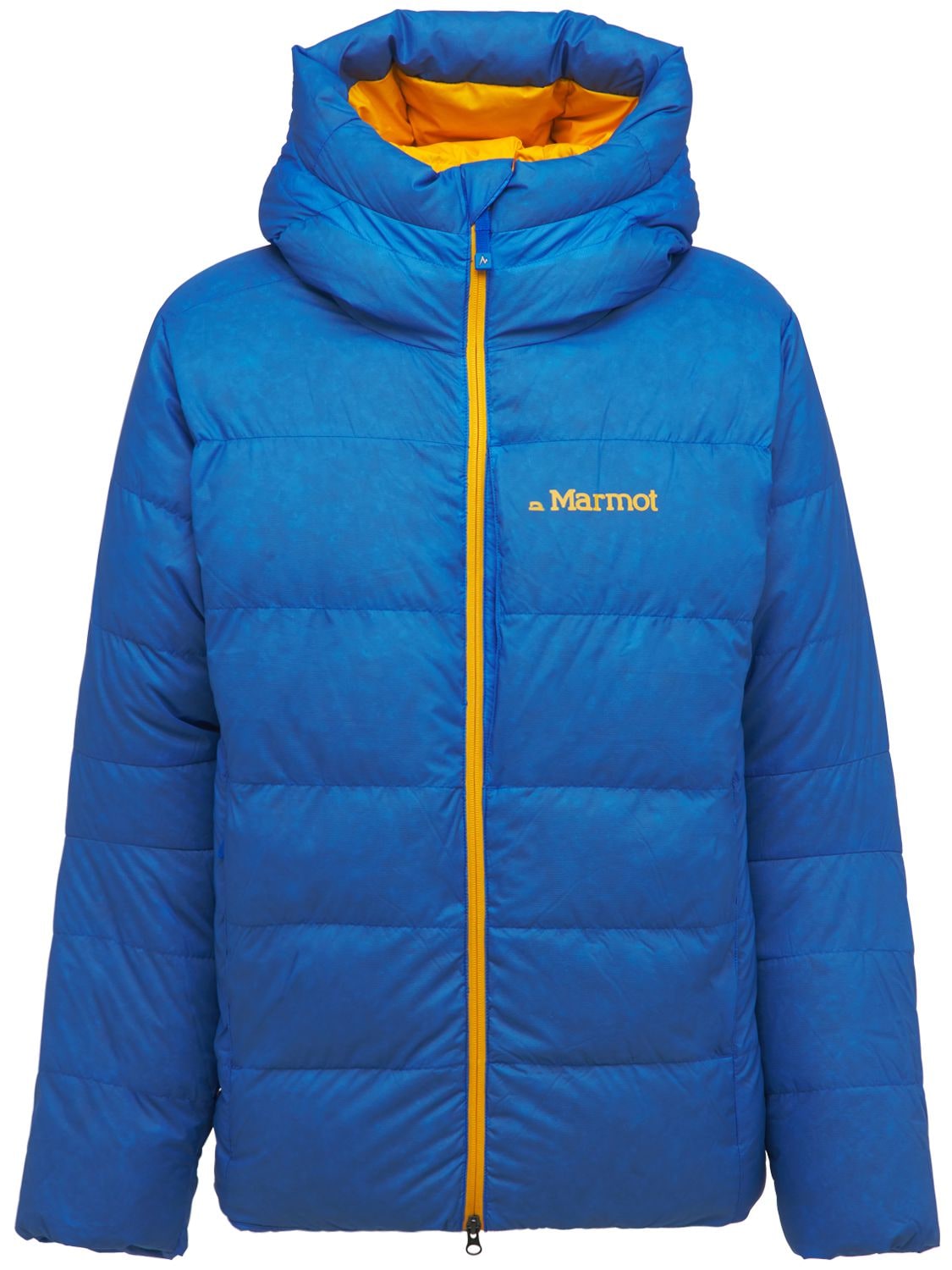 Marmot Mt. Tyndall Hooded Nylon Down Jacket In Clear Blue
