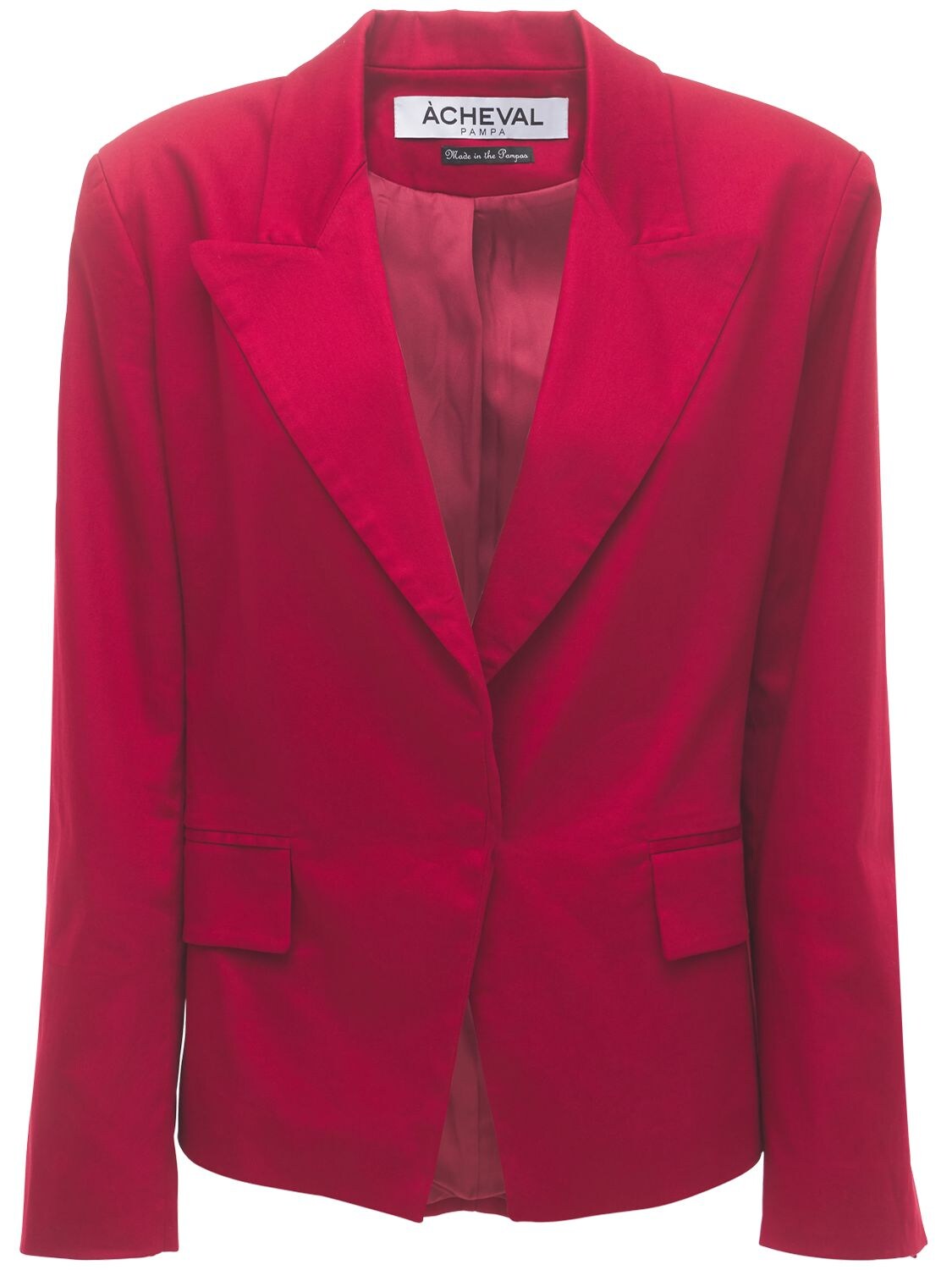 Acheval Pampa Gardel Cotton Satin Suit Jacket In Red