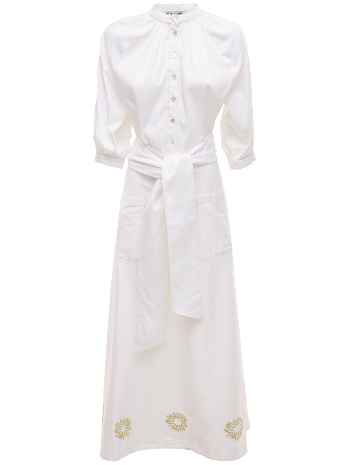 Acheval Pampa “argentina”刺绣棉质迷笛连衣裙 In White