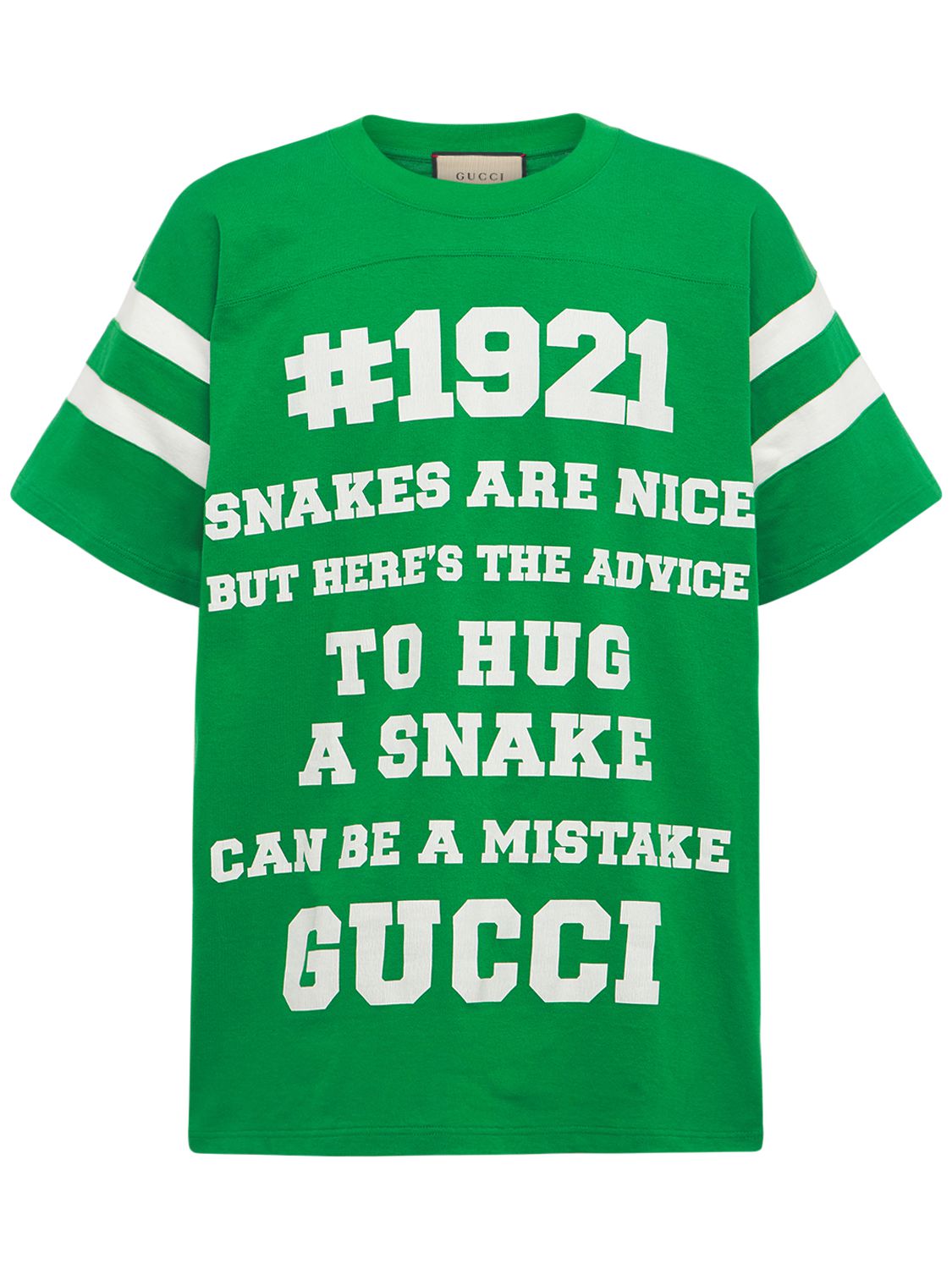 Gucci To Hug A Snake-print Cotton-jersey T-shirt In Green