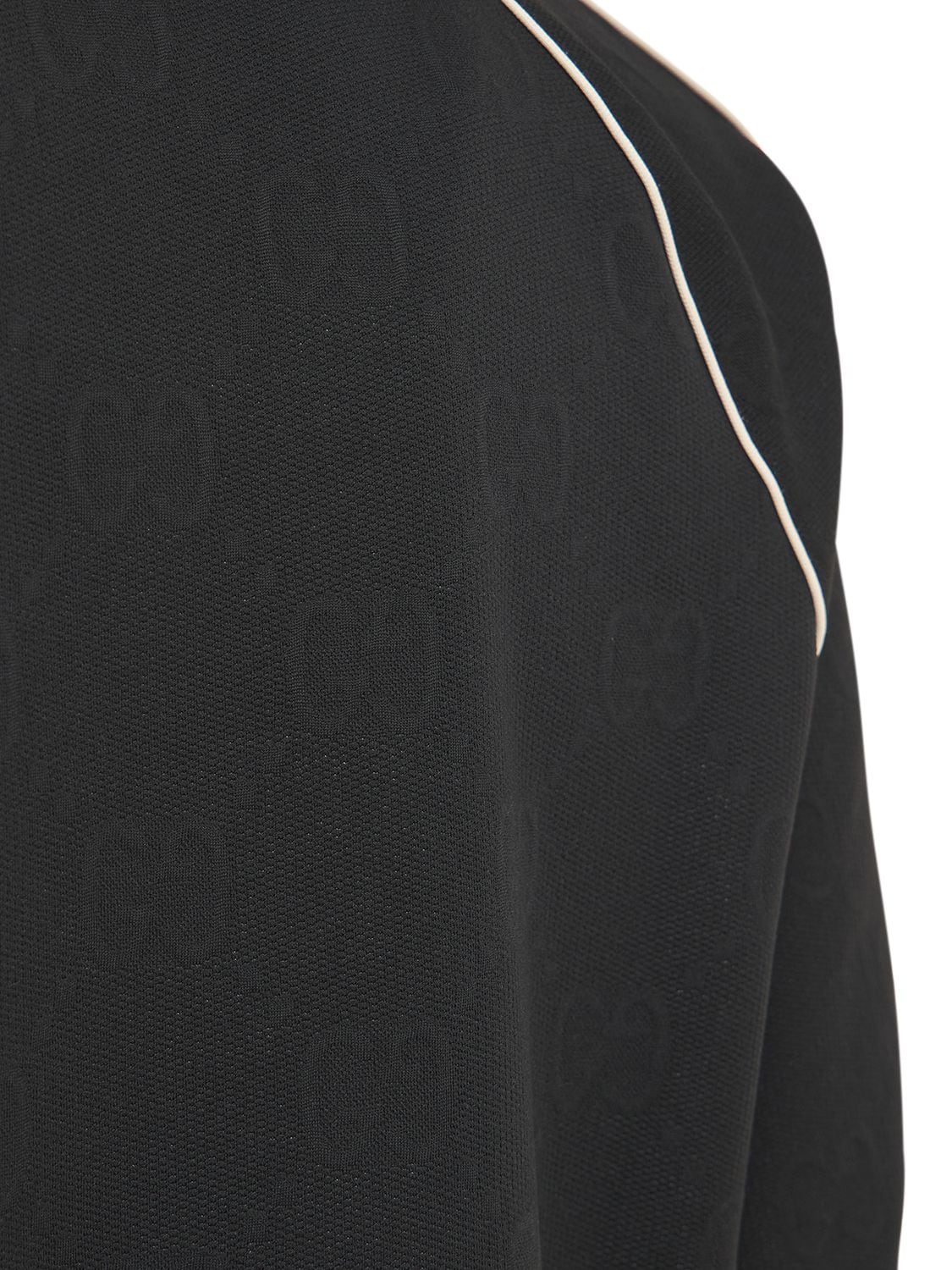 Shop Gucci Gg Jersey Jacquard Zip Track Jacket In Black