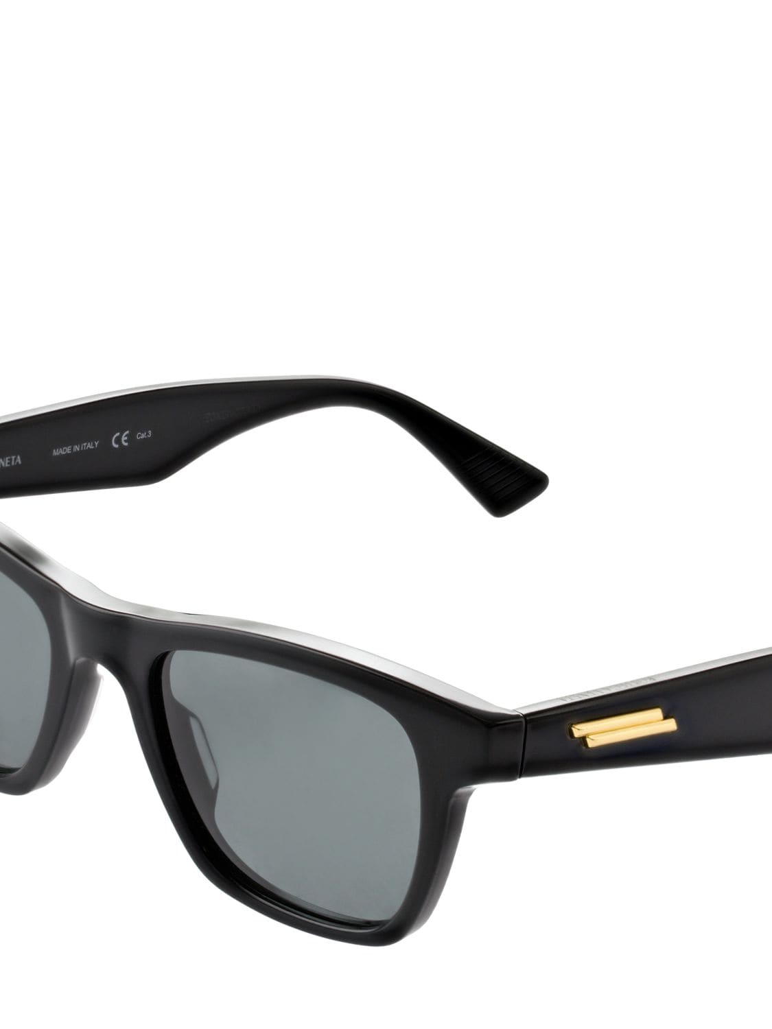Shop Bottega Veneta Squared Acetate Sunglasses In Black,grey