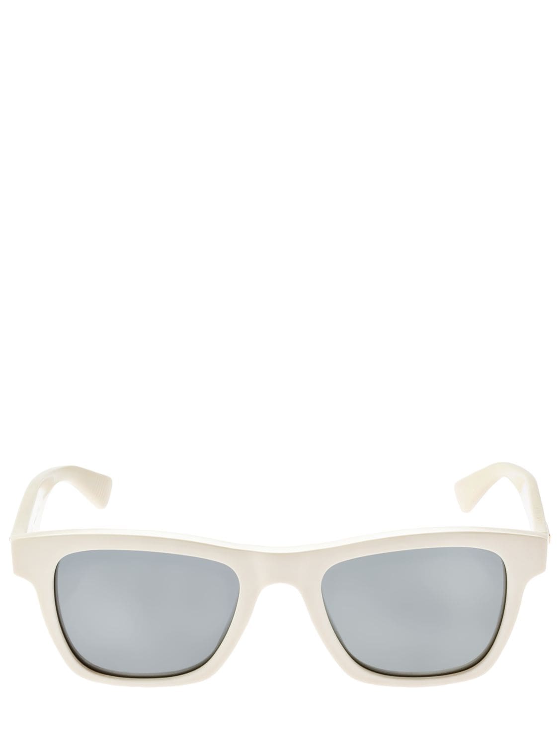 Bottega Veneta Squared Acetate Sunglasses In Ivory,grey