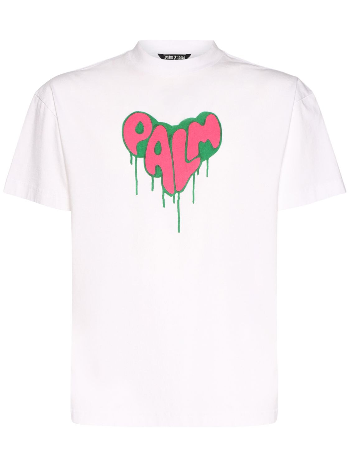 Spray Heart Print Cotton Jersey T-shirt