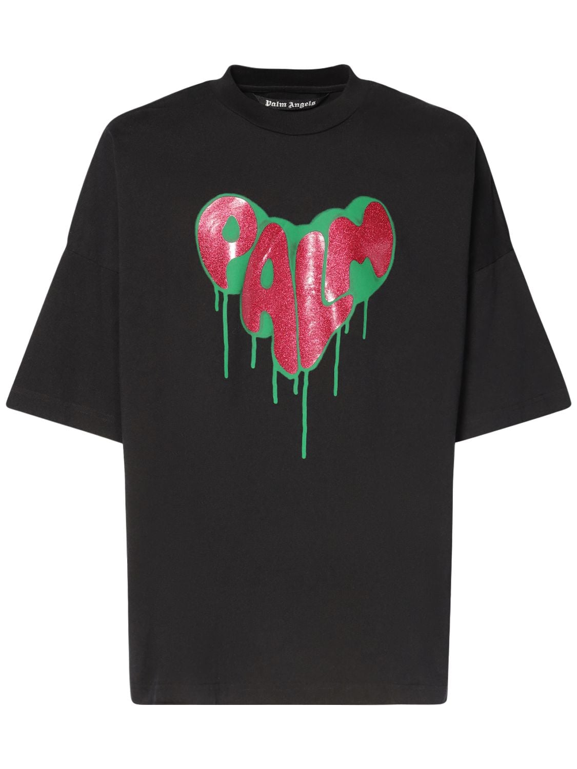 Spray Heart Over Cotton Jersey T-shirt