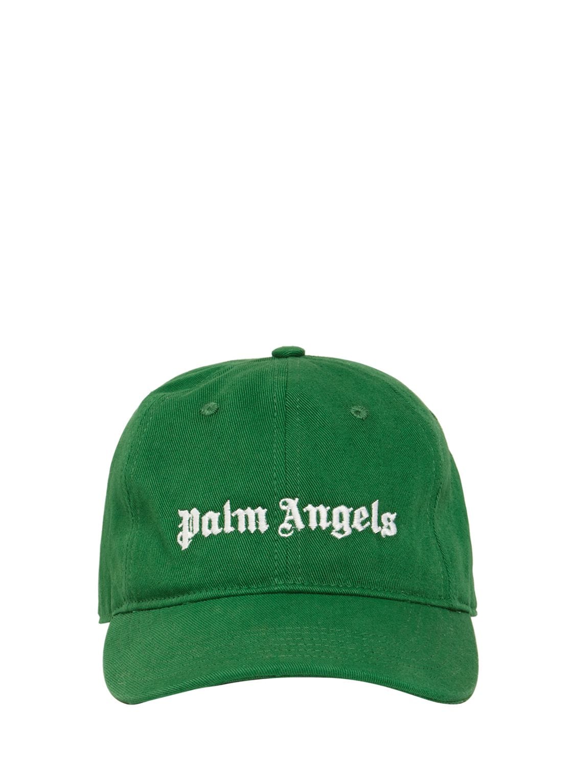 Palm Angels - Logo embroidery cotton canvas cap - Forest Green ...