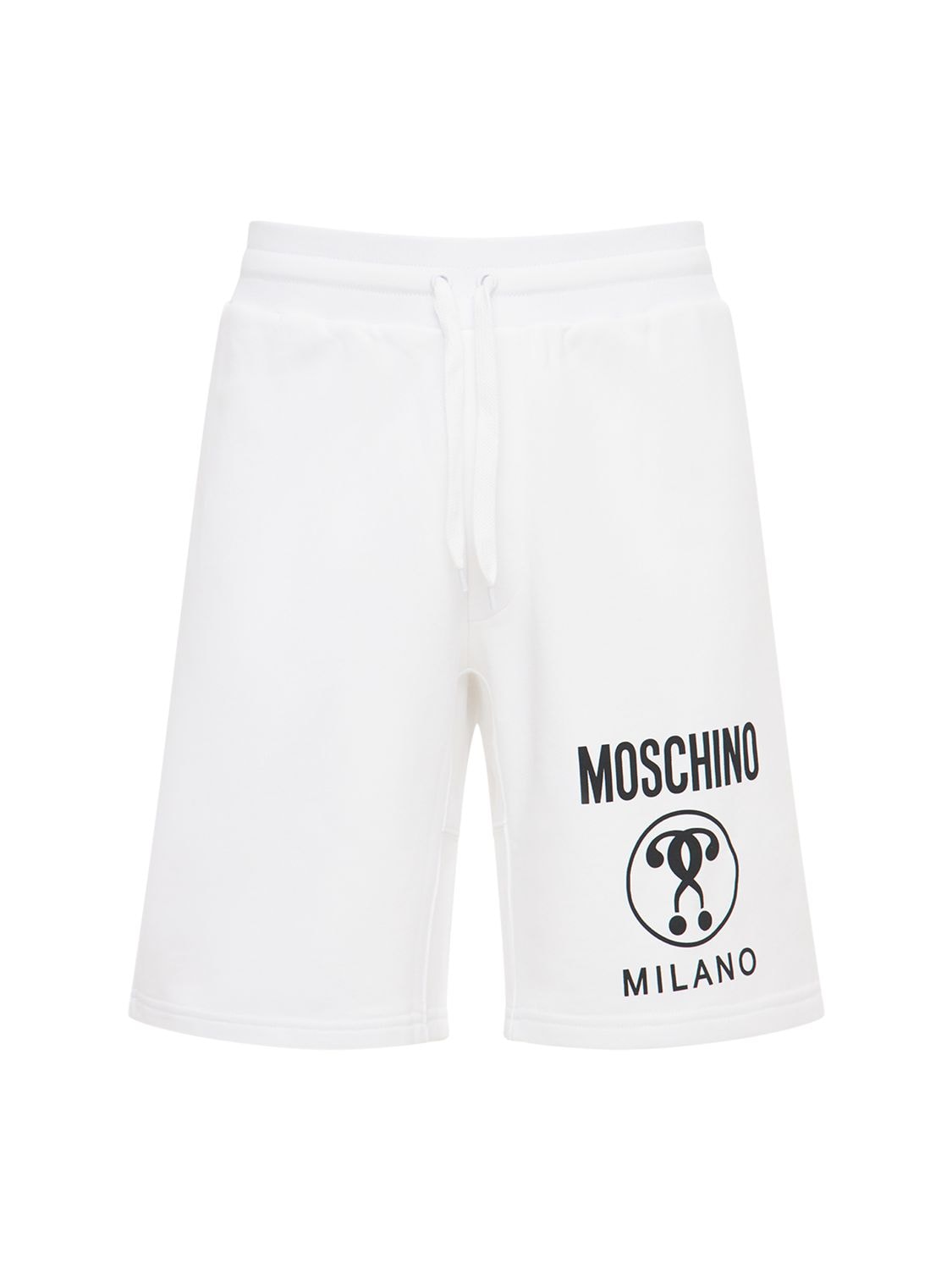 MOSCHINO Logo Print Cotton Sweat Shorts